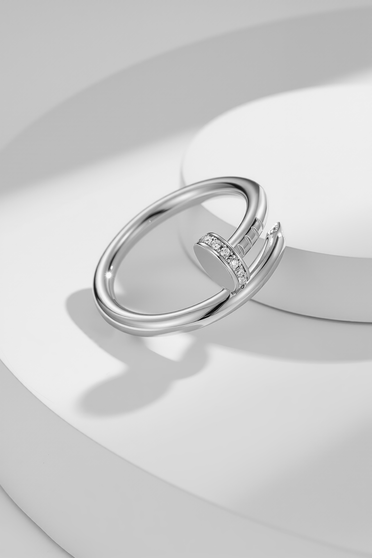 Cartier Juste un Clou ring 18k white gold clear diamond 52