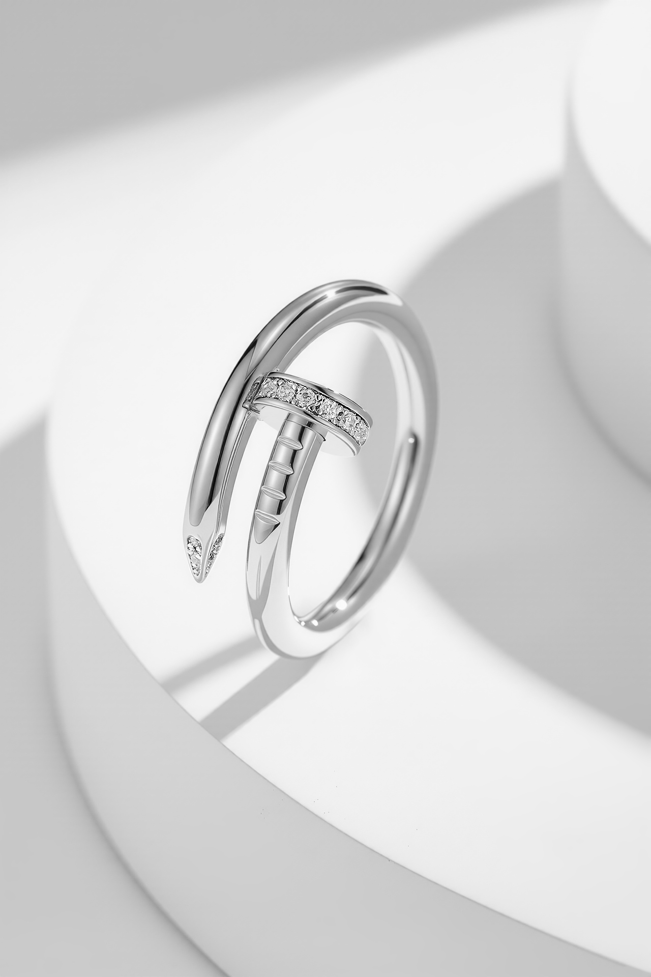Cartier Juste un Clou ring 18k white gold clear diamond 52