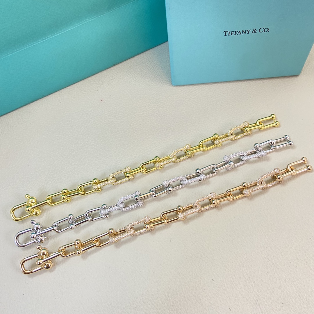 Tiffany HardWear bracelet Silver-toned metal with pave clear stones gold-toned metal with pave clear stones rose gold-toned metal with pave clear stones 18cm