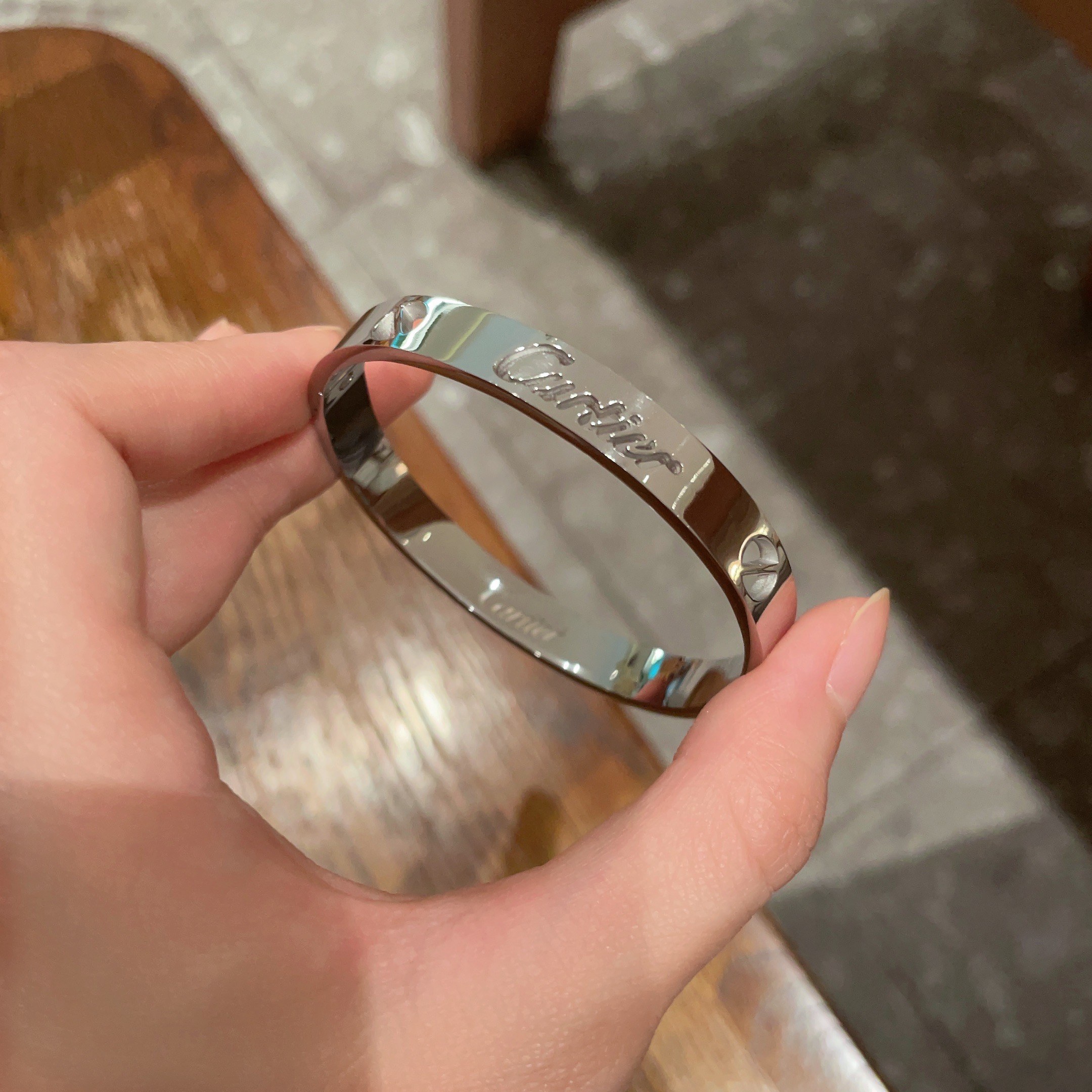 Cartier Signature Logo Cuff Bracelet bracelet Silver-toned metal 17cm