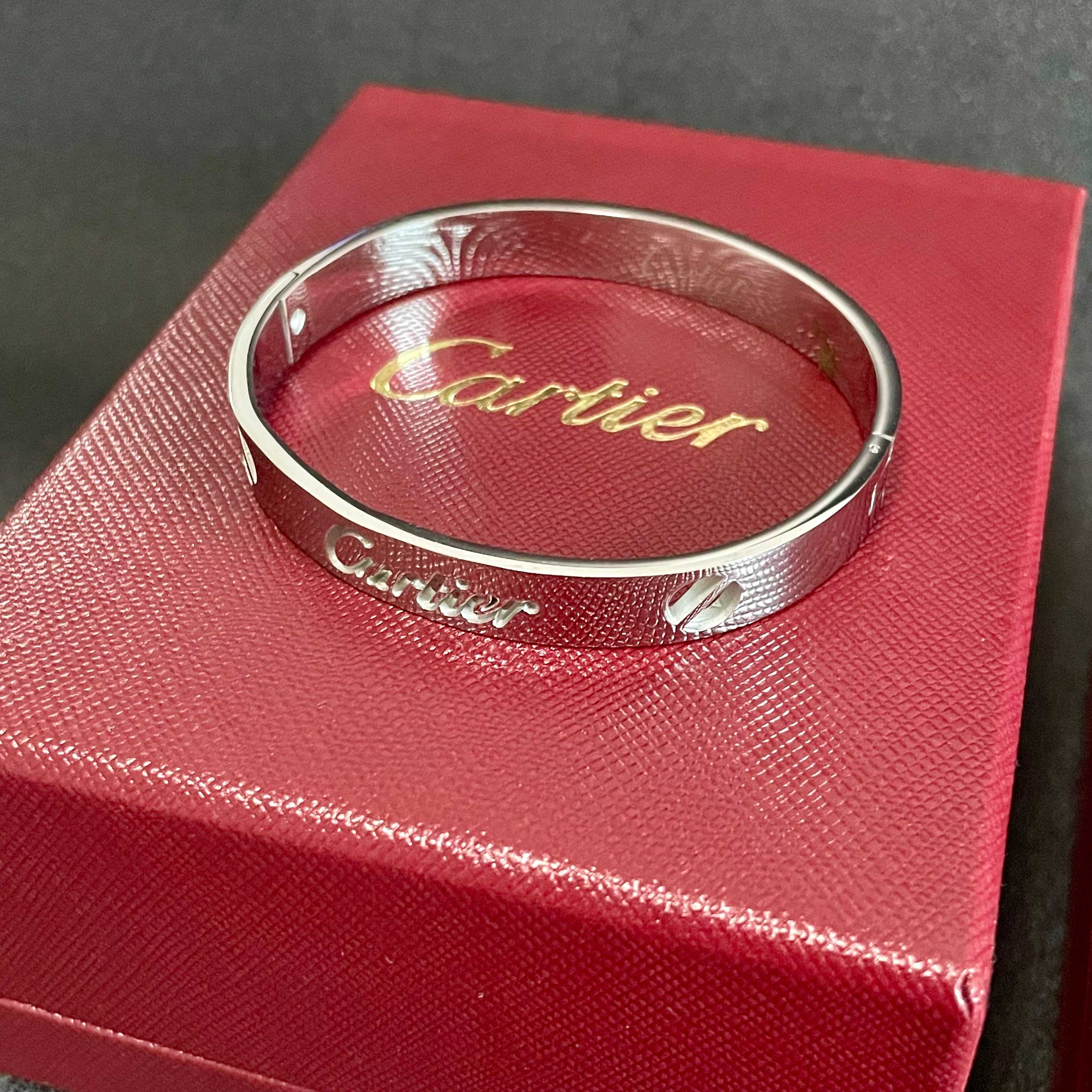 Cartier Signature Logo Cuff Bracelet bracelet Silver-toned metal 17cm