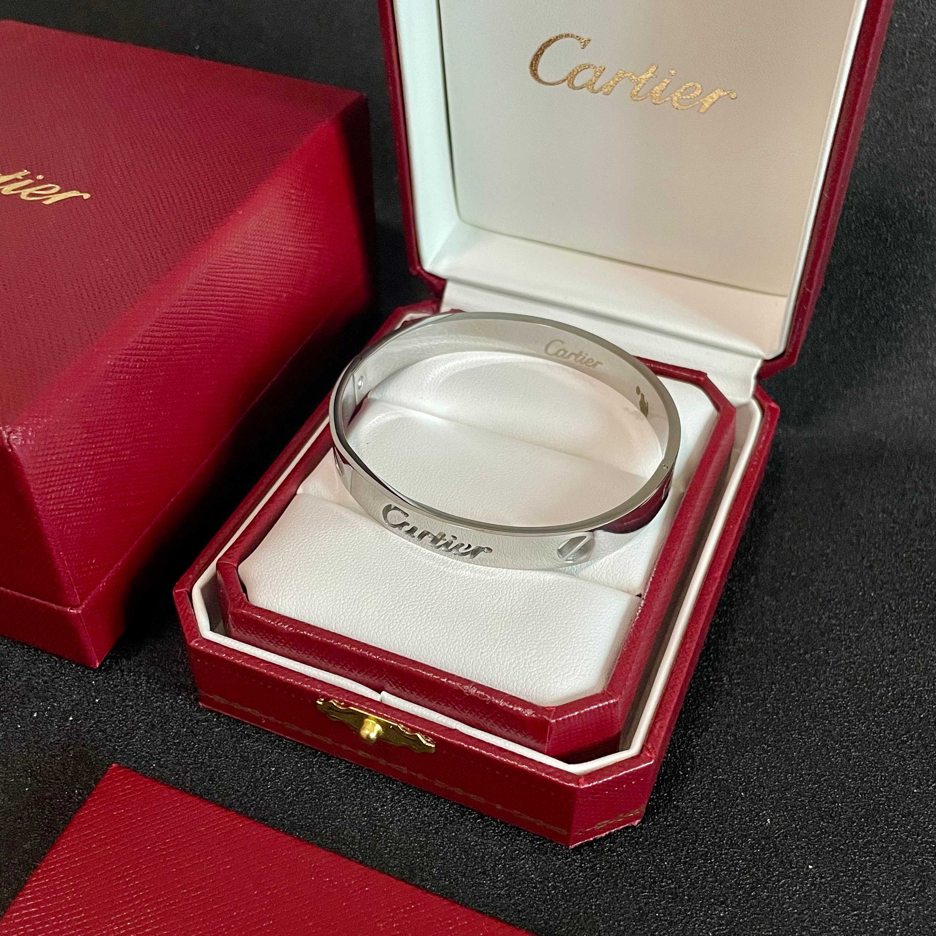Cartier Signature Logo Cuff Bracelet bracelet Silver-toned metal 17cm