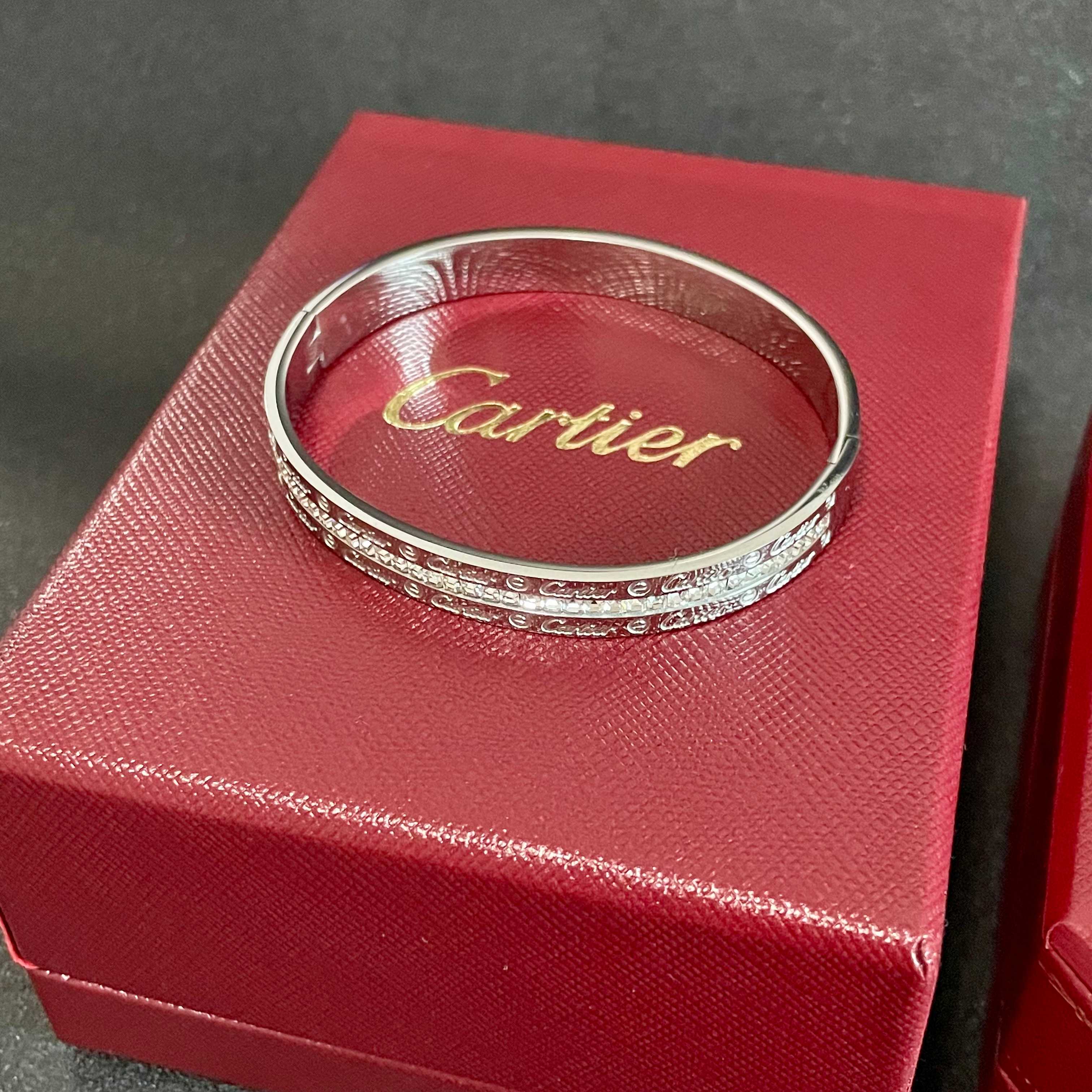 Cartier Love bracelet 18k white gold diamond 17