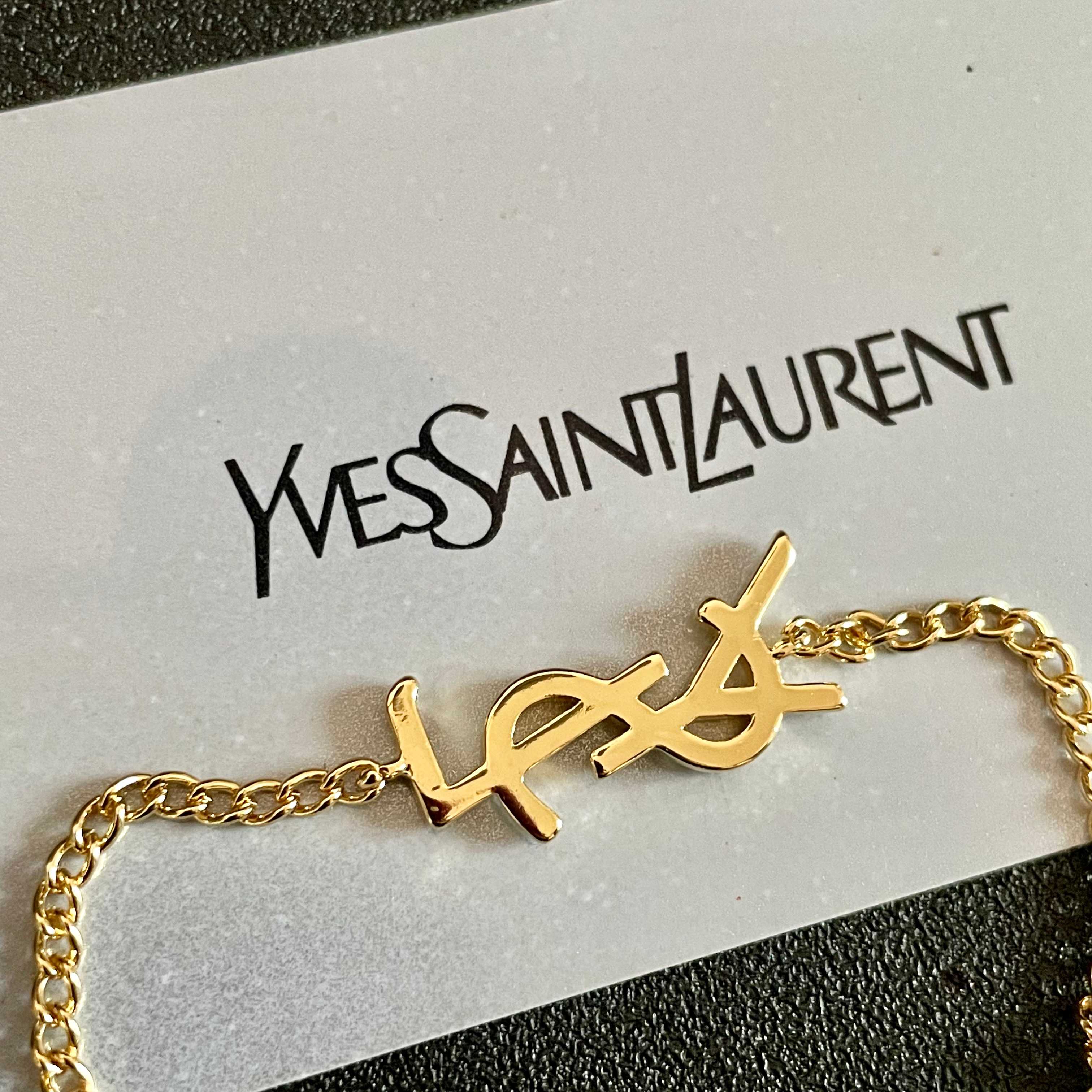 Saint Laurent Cassandre Monogram bracelet gold-tone metal 19cm adjustable