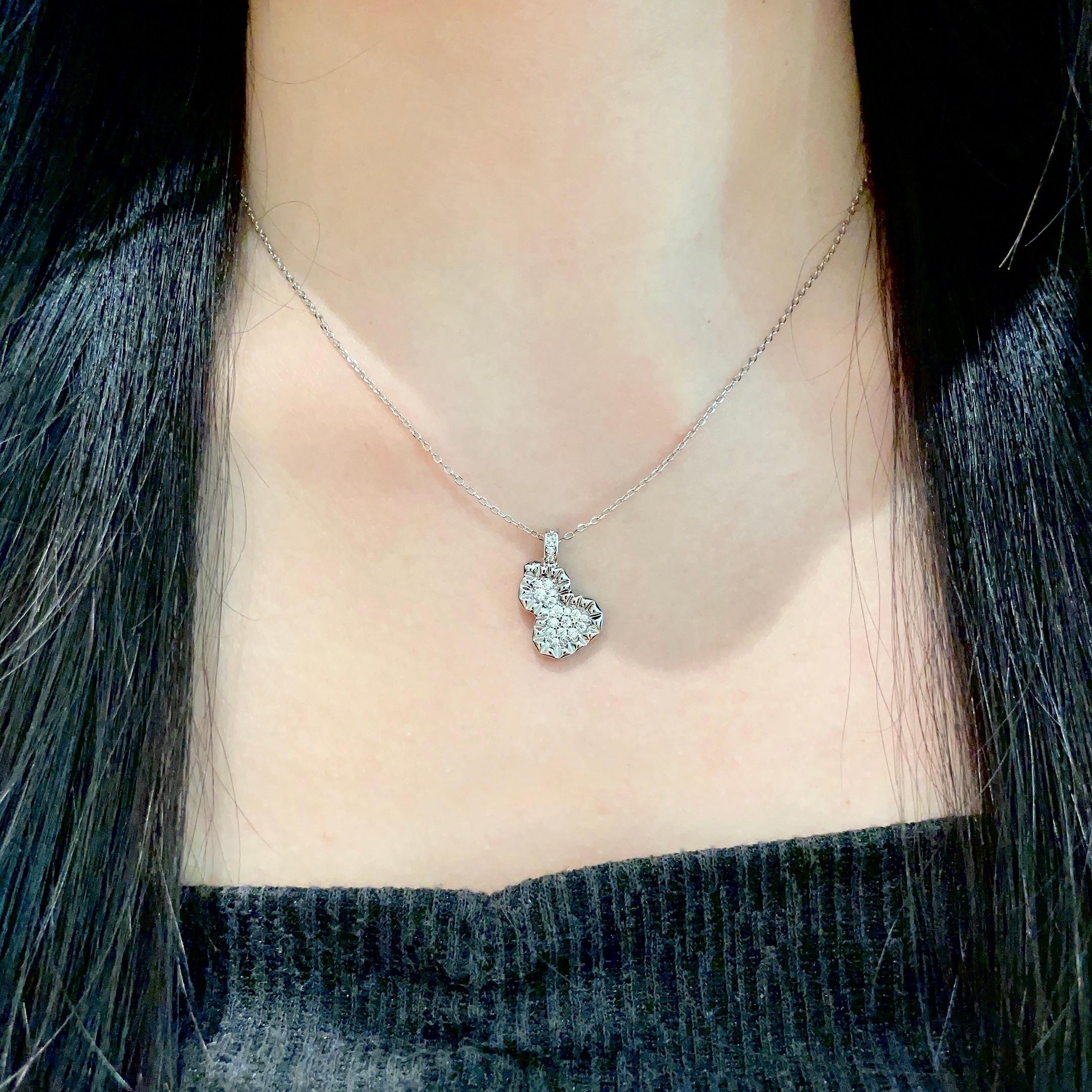 Qeelin Wulu necklace 18K white gold white diamond 42cm