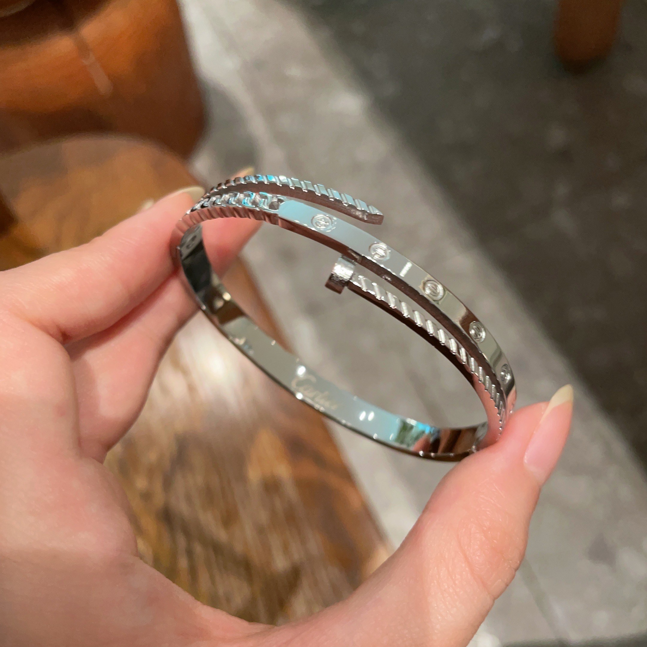 Cartier Juste un Clou bracelet silver-toned metal no gemstones 17