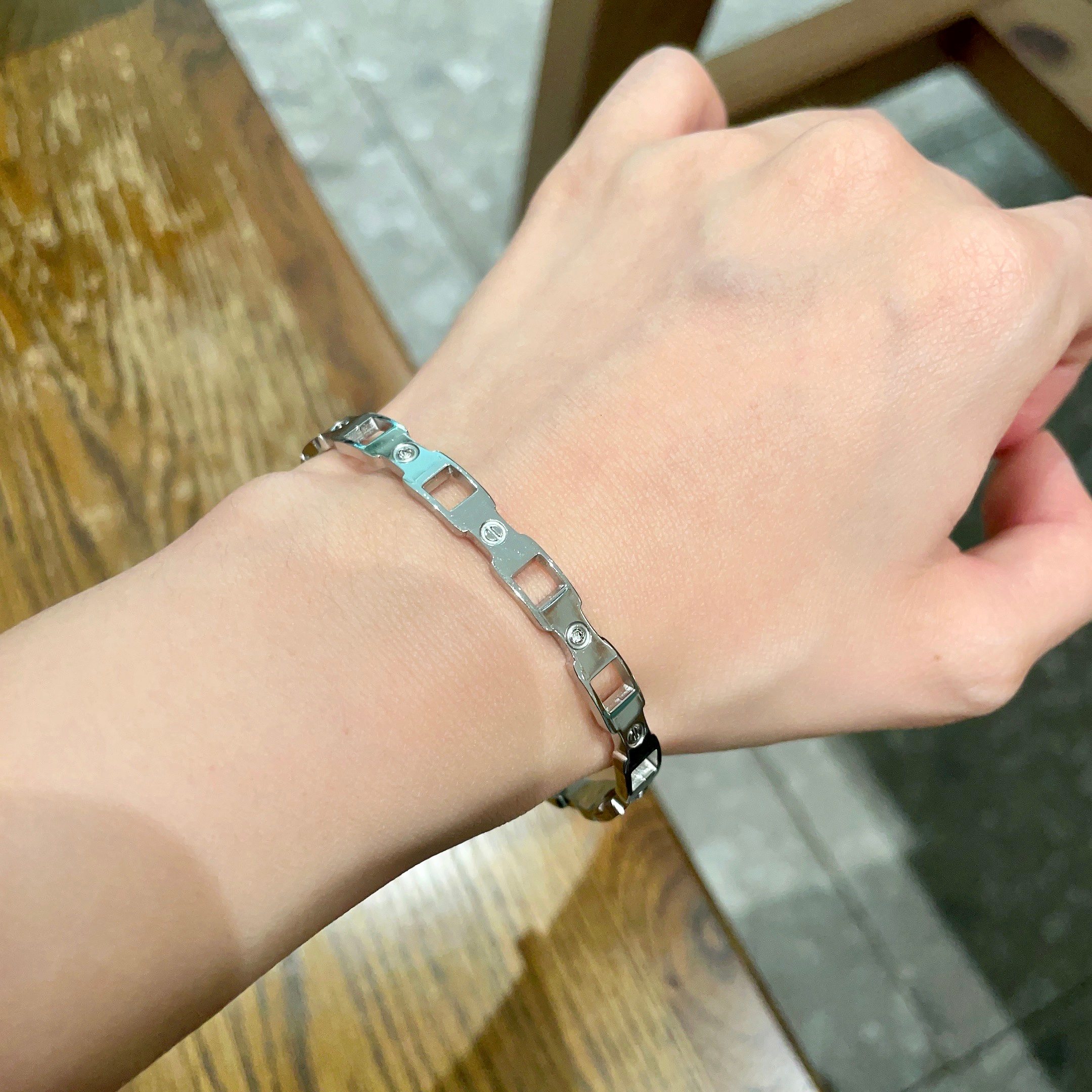 Cartier Maillon Panthere bracelet 18k white gold 18cm