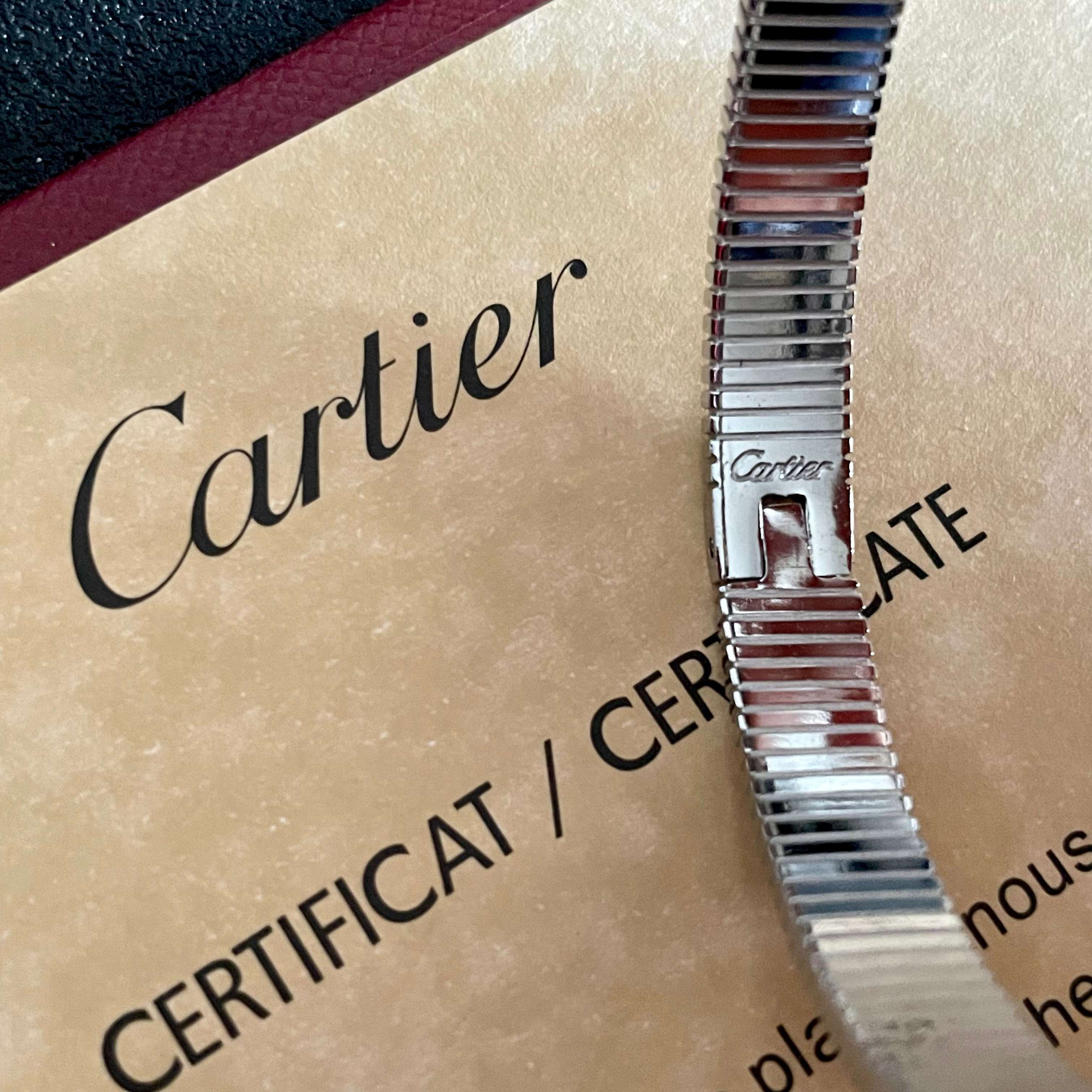 Cartier Love Ribbed Bangle bracelet Silver-toned metal no gemstones 17