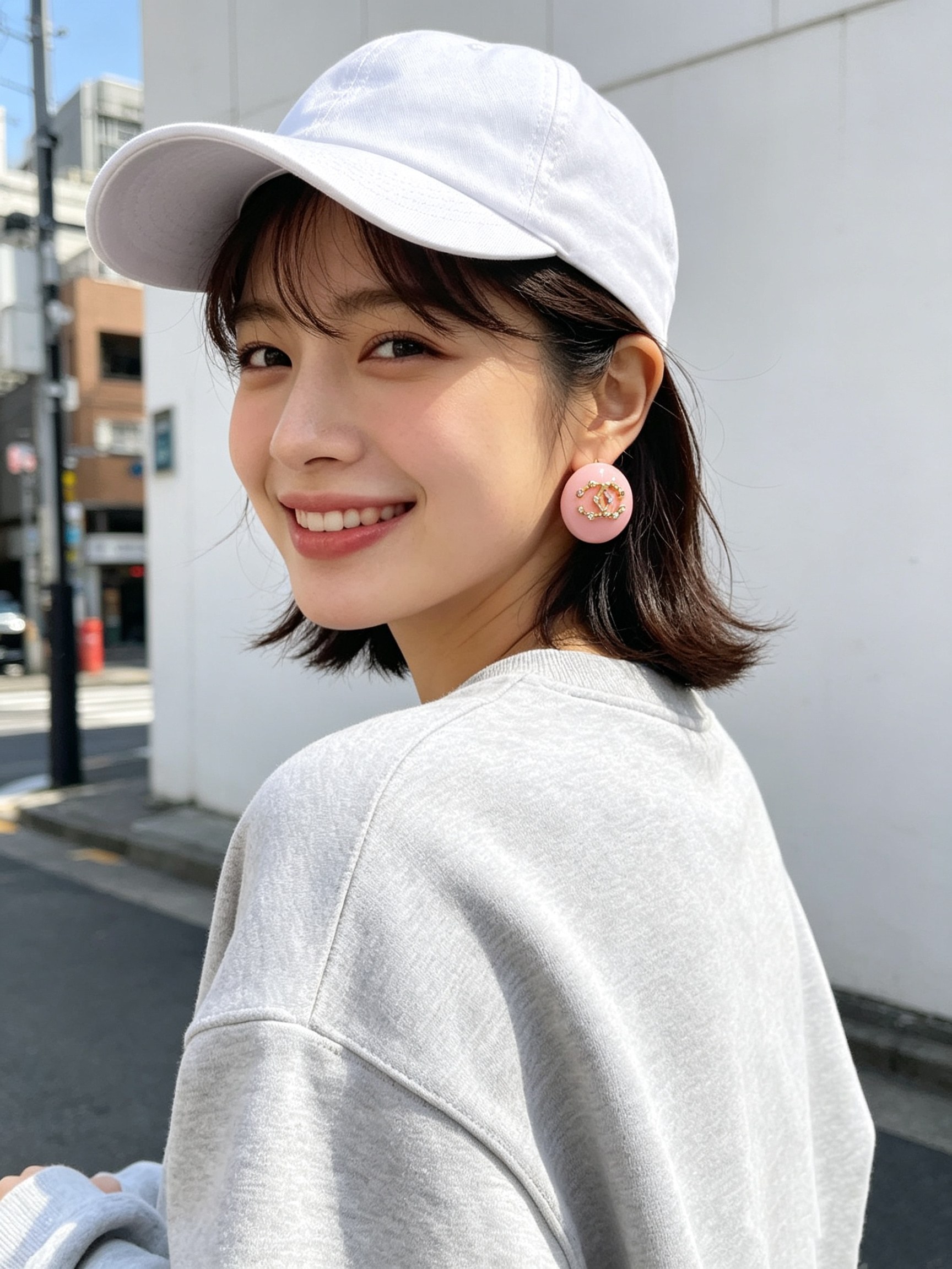 Chanel CC Logo Round Resin Stud Earrings earrings Pink resin base gold-tone metal interlocking CC logo with clear crystal accents 3cm diameter