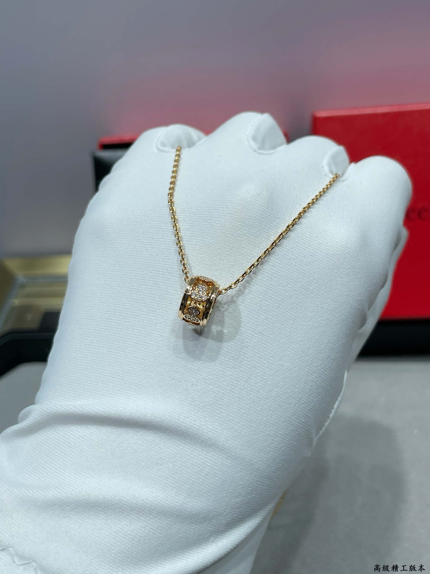 Qeelin Wulu necklace 18K rose gold with clear diamonds 18K yellow gold with clear diamonds 18K white gold with clear diamonds 42cm