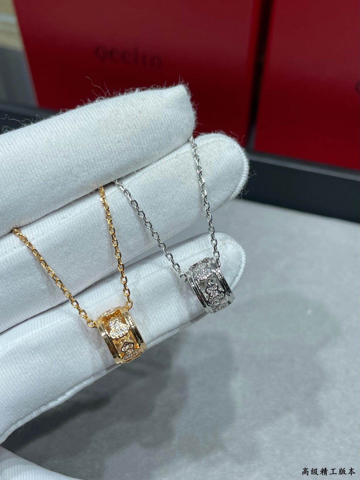 Qeelin Wulu necklace 18K rose gold with clear diamonds 18K yellow gold with clear diamonds 18K white gold with clear diamonds 42cm