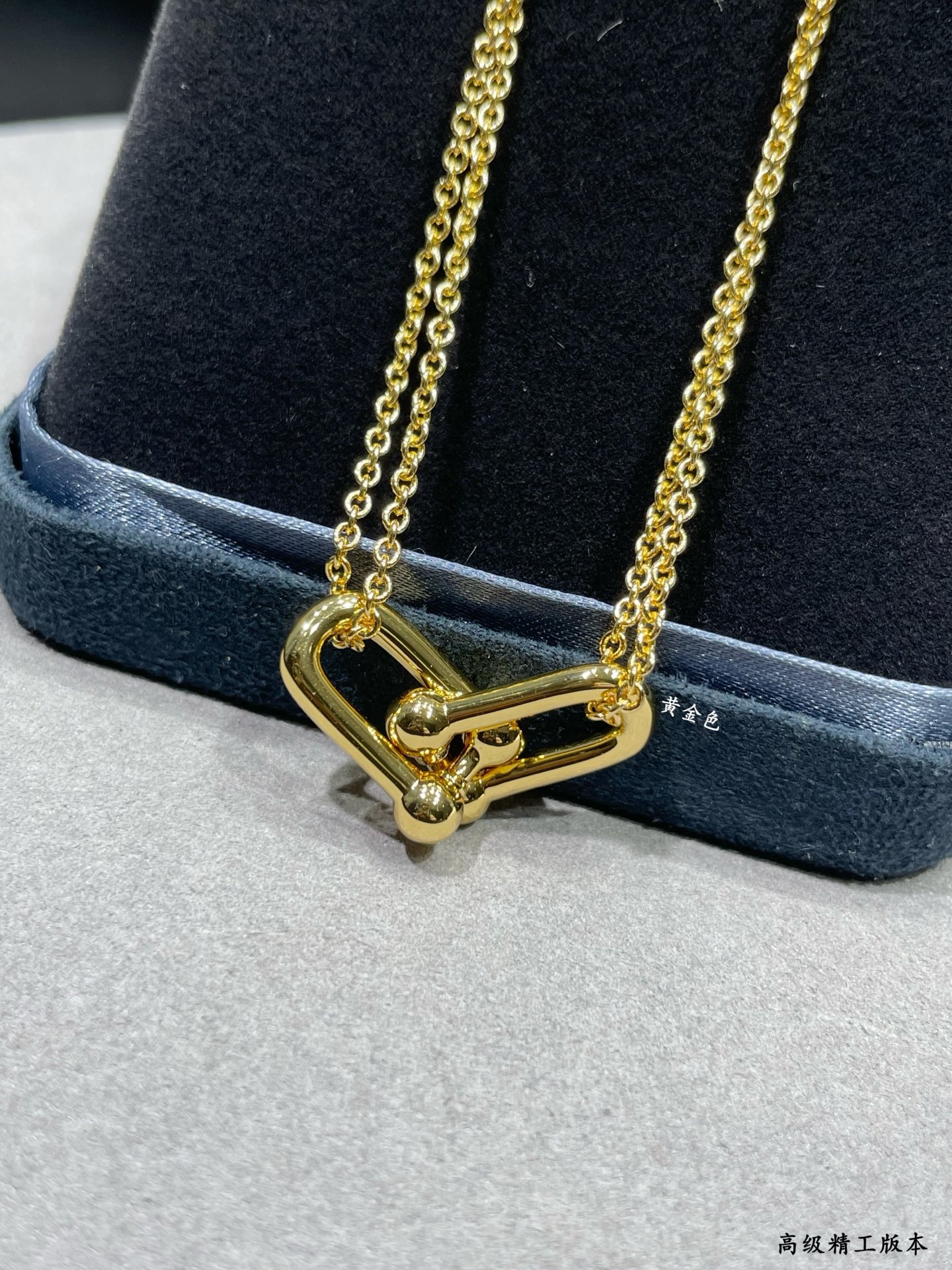 Tiffany HardWear Double Link Pendant necklace 18k gold no gemstones 40cm