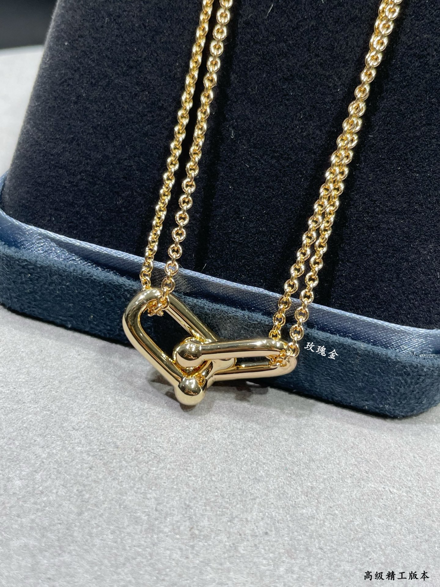 Tiffany HardWear Double Link Pendant necklace 18k gold no gemstones 40cm