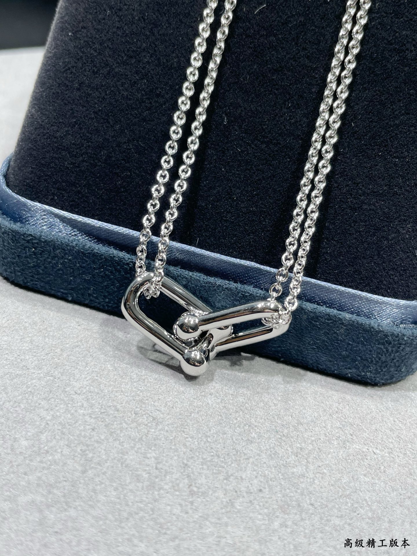 Tiffany HardWear Double Link Pendant necklace 18k gold no gemstones 40cm