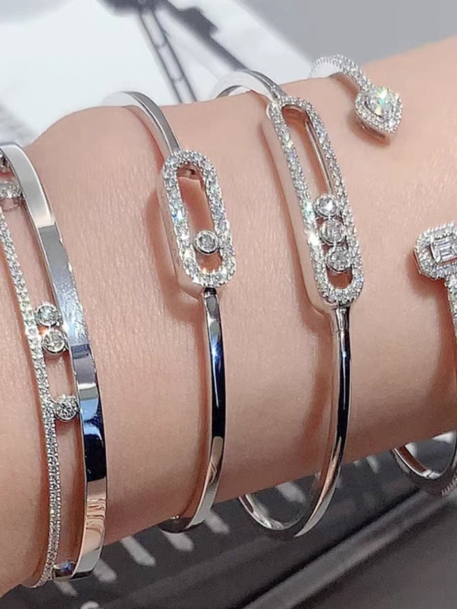 Messika Move Uno bracelet Silver-toned white metal with clear diamonds 17cm