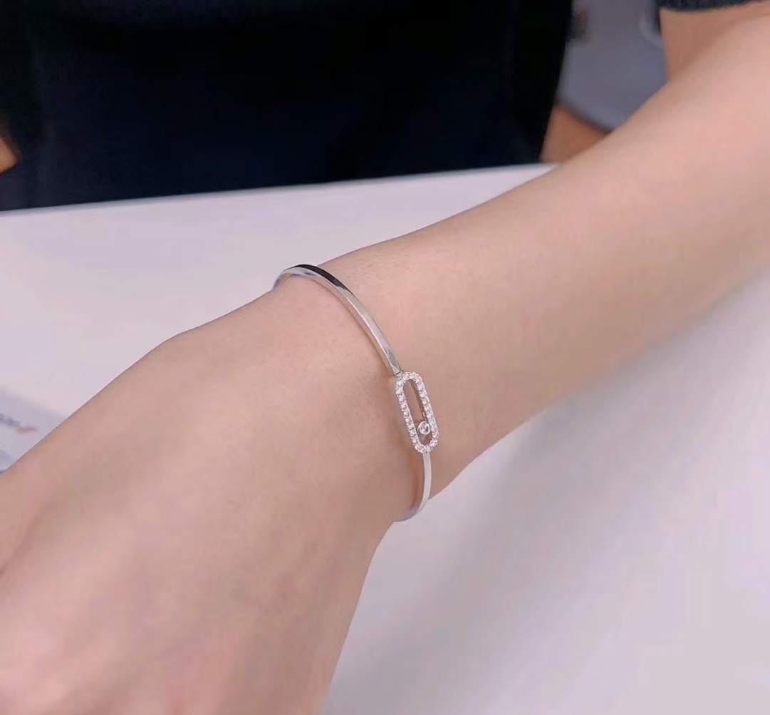 Messika Move Uno bracelet Silver-toned white metal with clear diamonds 17cm