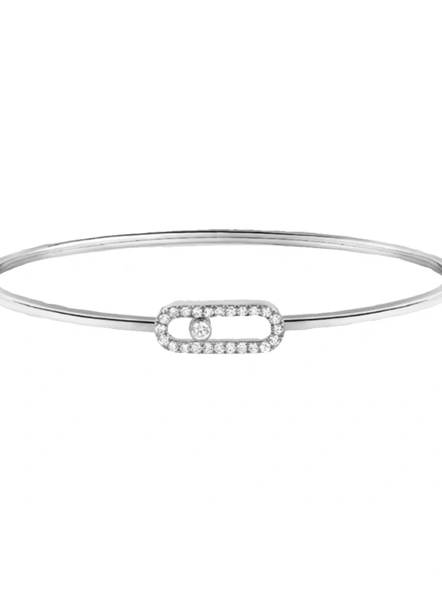 Messika Move Uno bracelet Silver-toned white metal with clear diamonds 17cm
