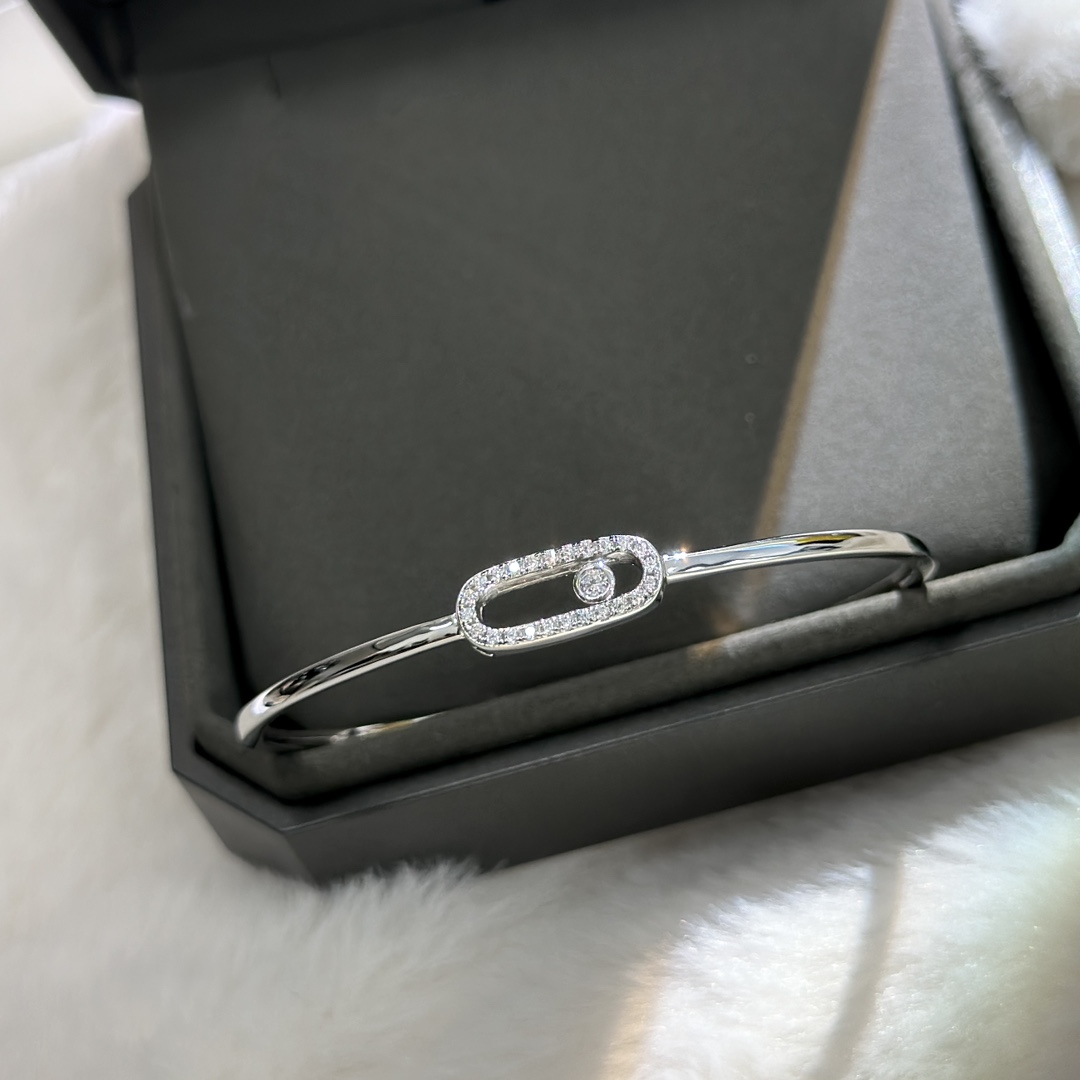 Messika Move Uno bracelet Silver-toned white metal with clear diamonds 17cm