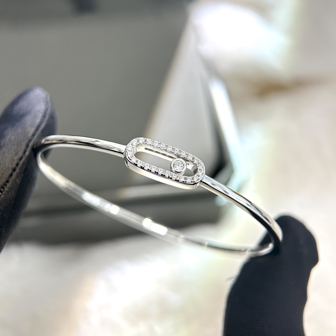 Messika Move Uno bracelet Silver-toned white metal with clear diamonds 17cm