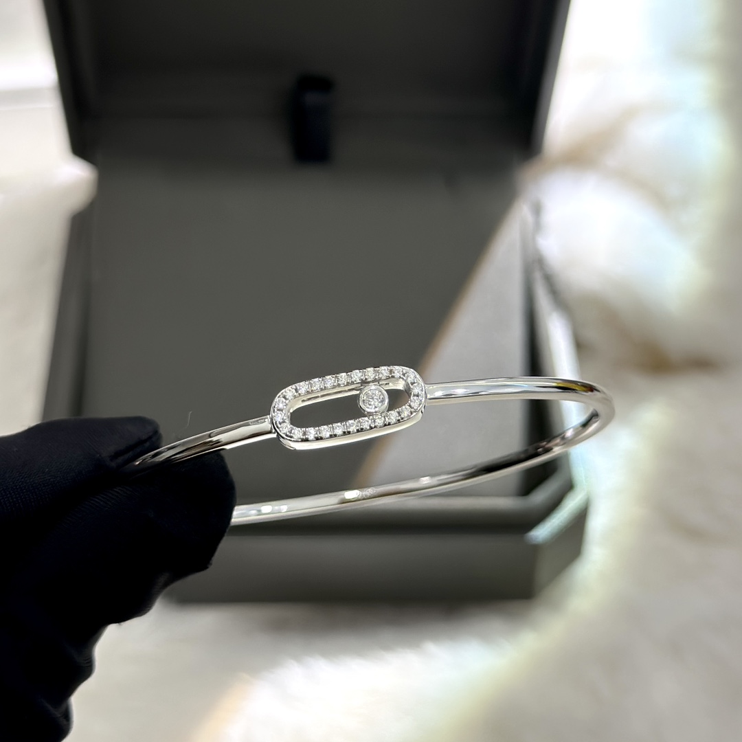 Messika Move Uno bracelet Silver-toned white metal with clear diamonds 17cm