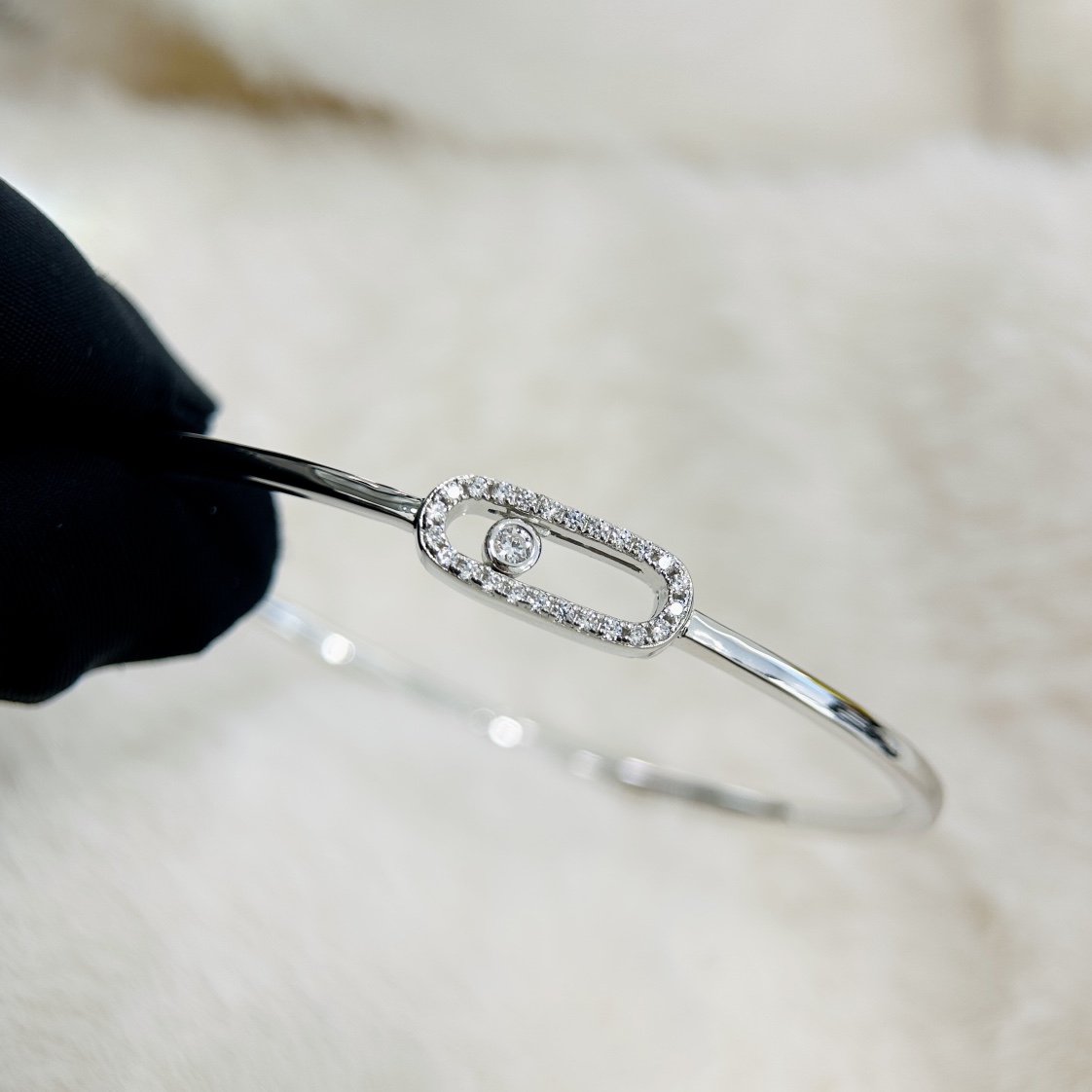 Messika Move Uno bracelet Silver-toned white metal with clear diamonds 17cm
