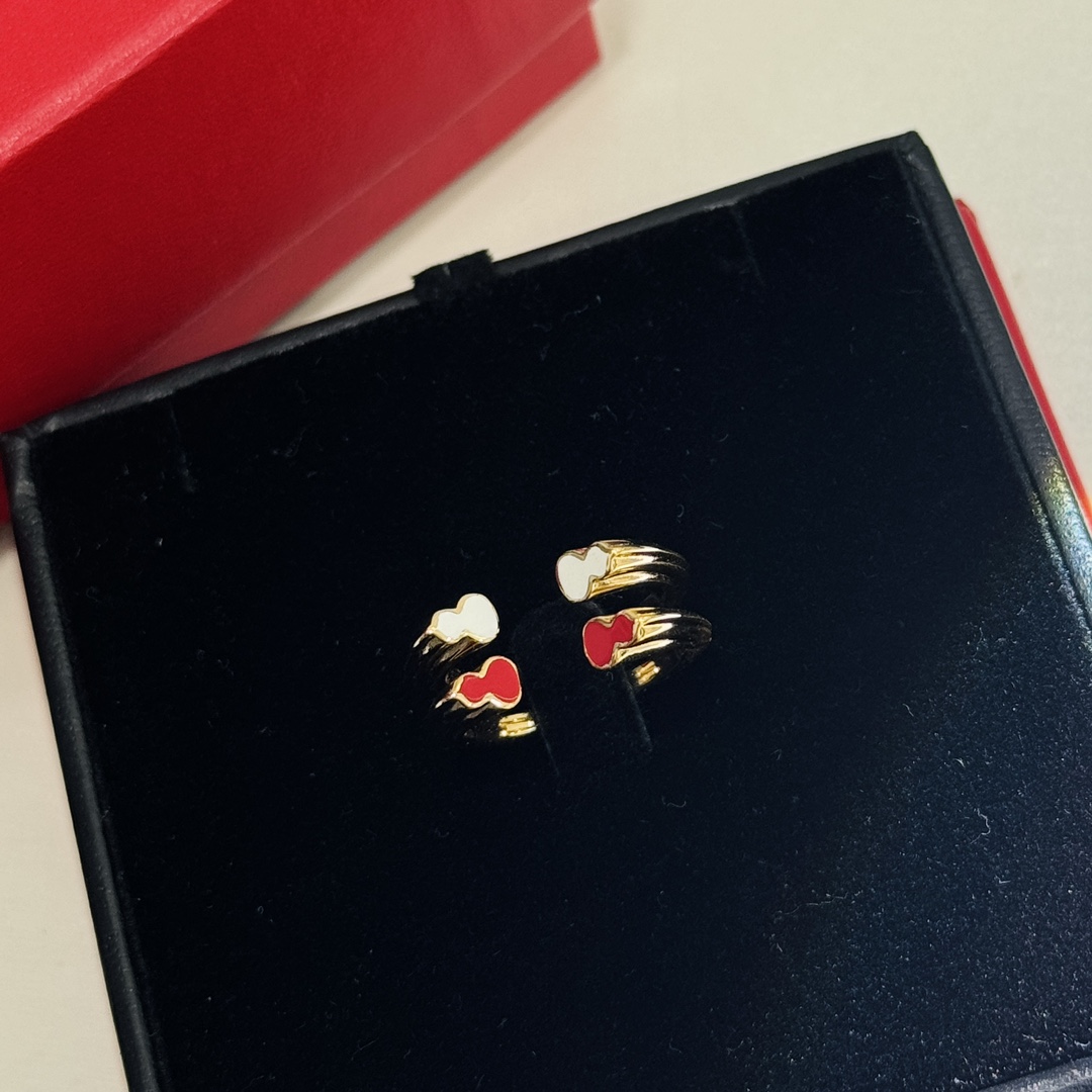 Qeelin Yu Yi ring rose gold metal with red carnelian inlay adjustable open