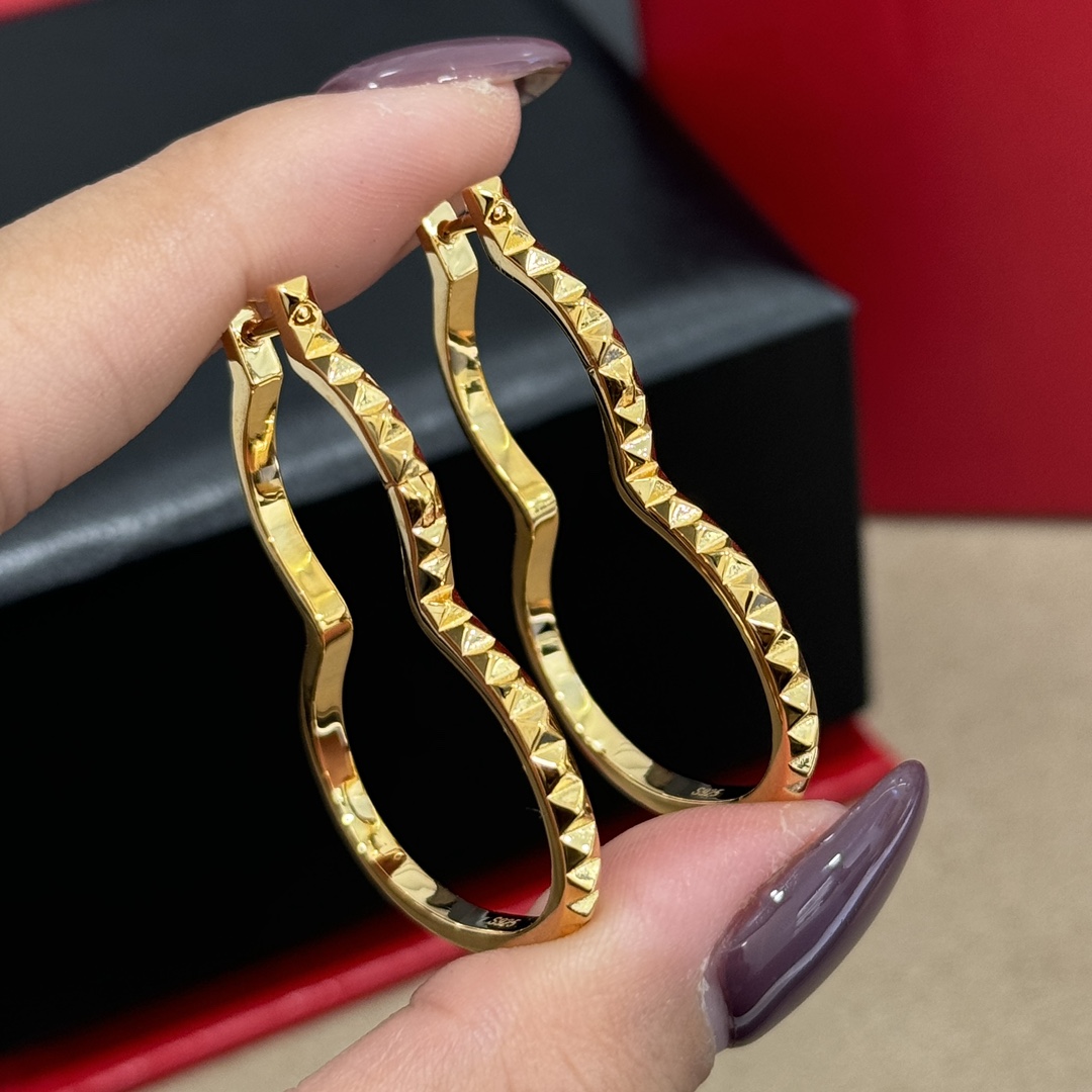 Qeelin Wulu earrings rose gold 3 5cm hoop diameter