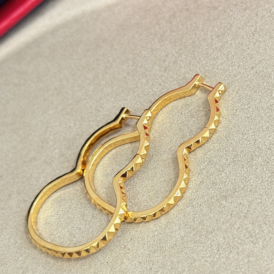 Qeelin Wulu earrings rose gold 3 5cm hoop diameter