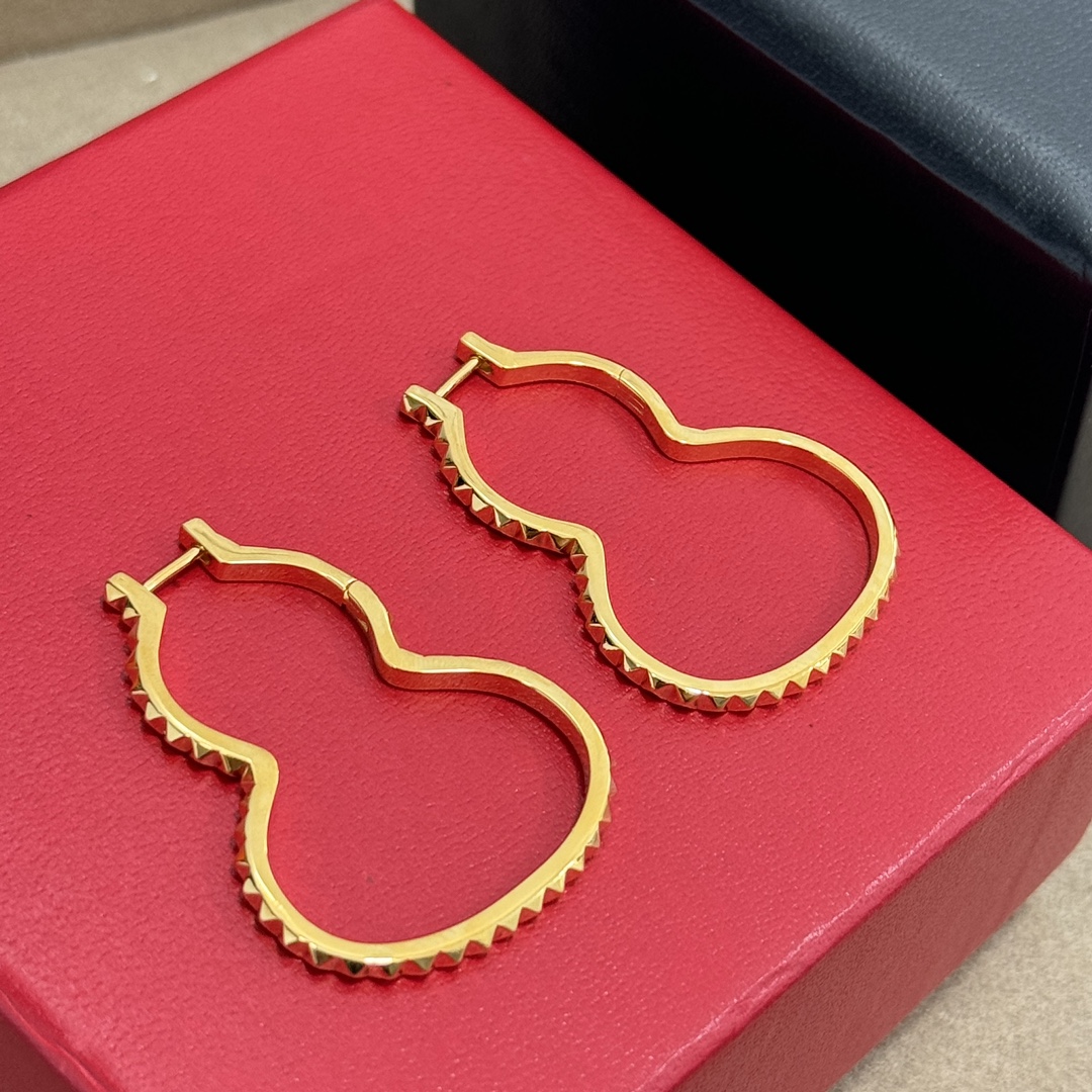 Qeelin Wulu earrings rose gold 3 5cm hoop diameter