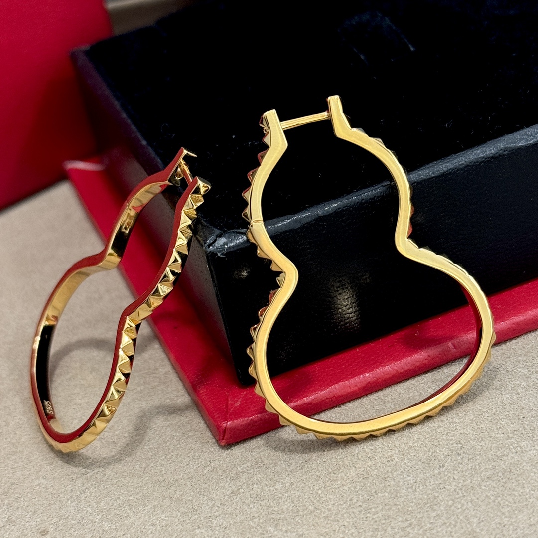 Qeelin Wulu earrings rose gold 3 5cm hoop diameter