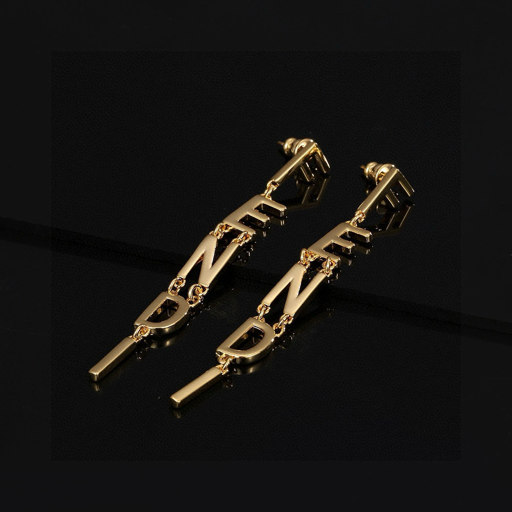 Fendi Fendigraphy Letter Drop Earrings earrings gold-tone metal no accent stones 6 5cm drop length