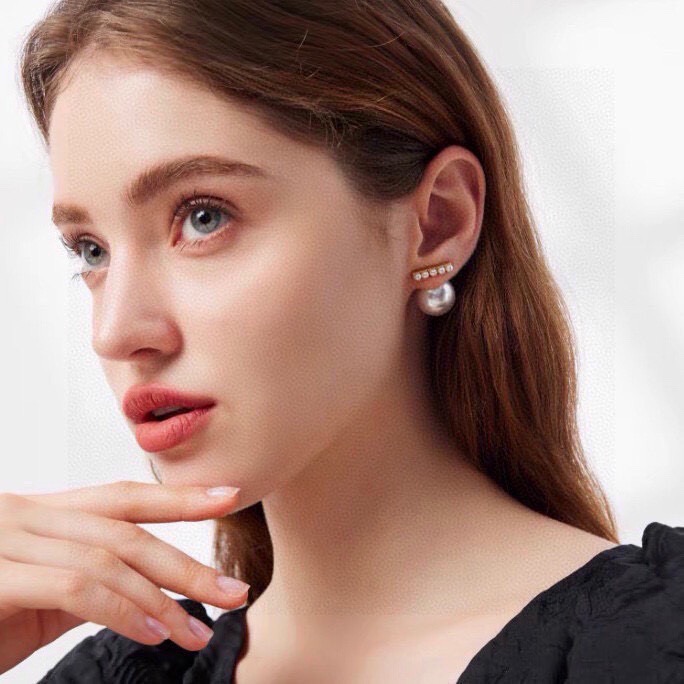 Celine T-Bar Pearl Drop Earrings earrings gold-tone metal with white pearls 1 5cm drop length