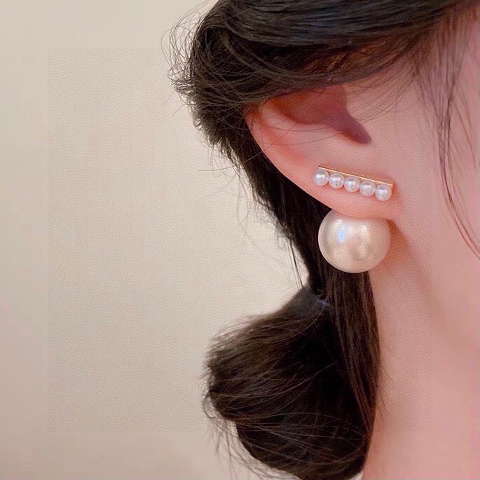 Celine T-Bar Pearl Drop Earrings earrings gold-tone metal with white pearls 1 5cm drop length