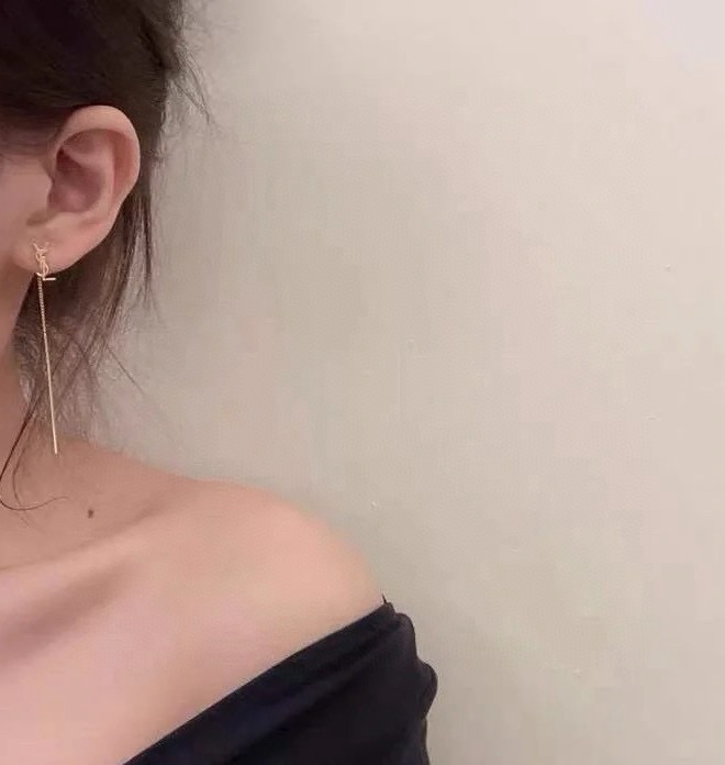 Saint Laurent Cassandre YSL Monogram Long Bar Drop Earrings earrings Gold-tone metal gold variant silver-tone metal silver variant no gemstones Total drop length 7cm