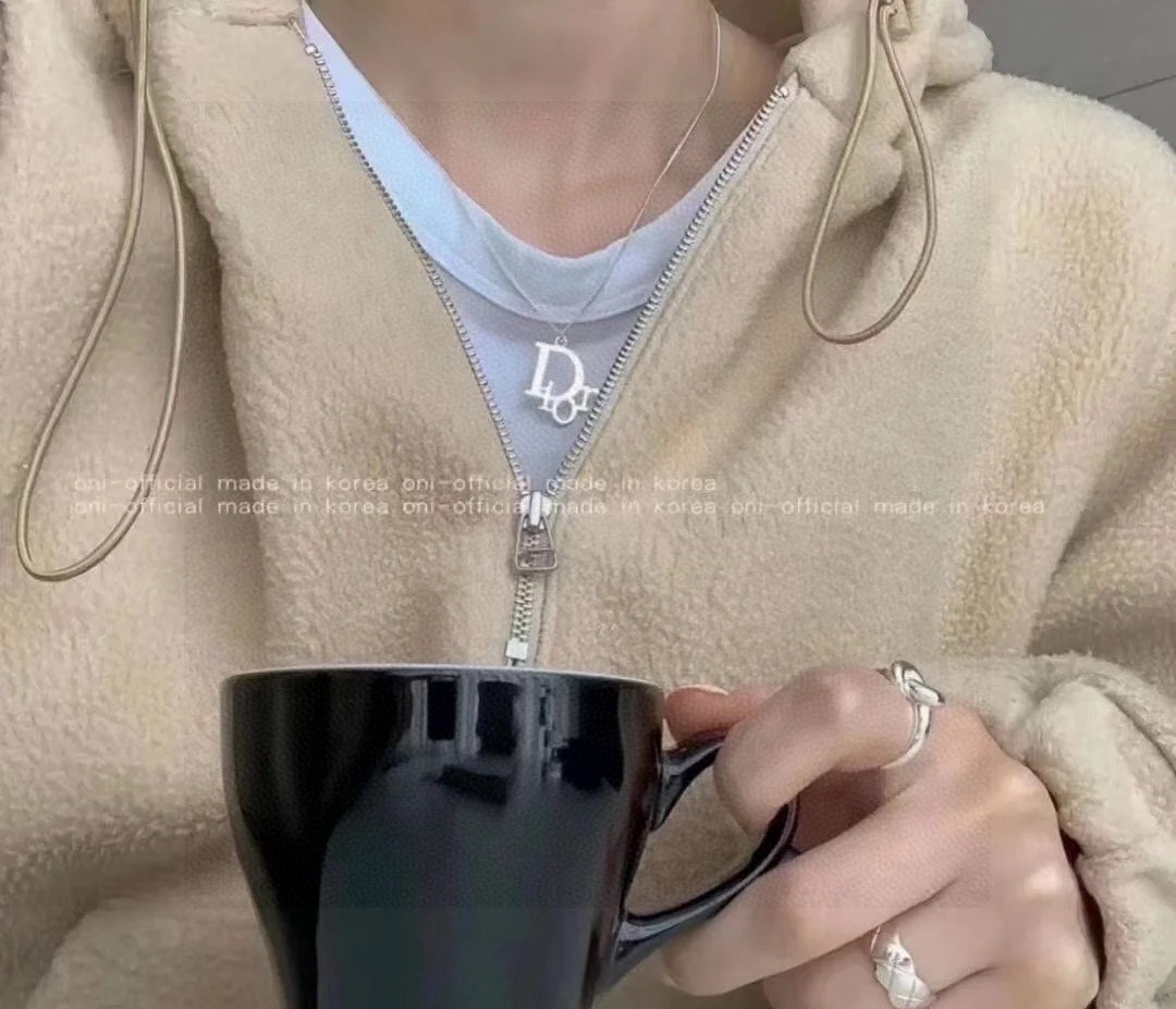 Dior JaDior necklace silver-toned metal with clear crystal accents 45cm with 5cm extender