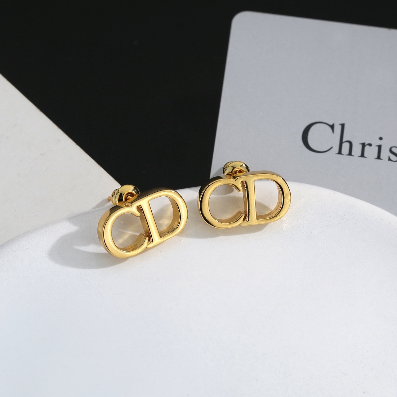 Dior CD Logo Stud Earrings earrings gold-tone metal no accent stones 1 5cm stud length