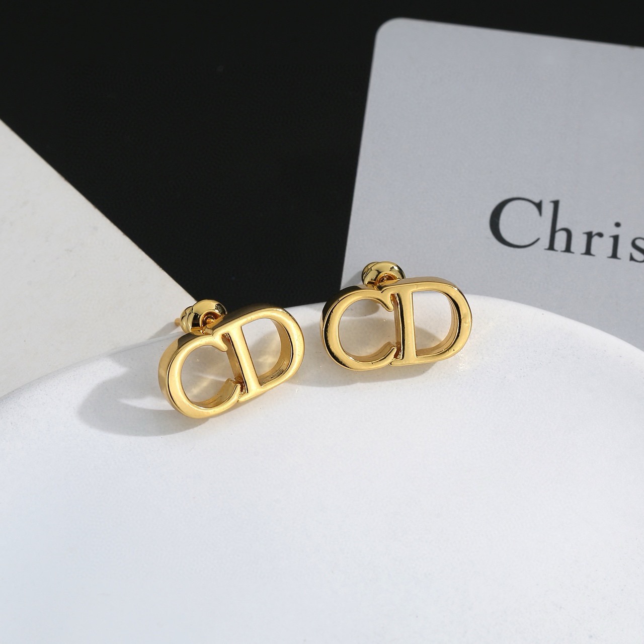 Dior Tribales CD Logo earrings Gold-tone metal One Size