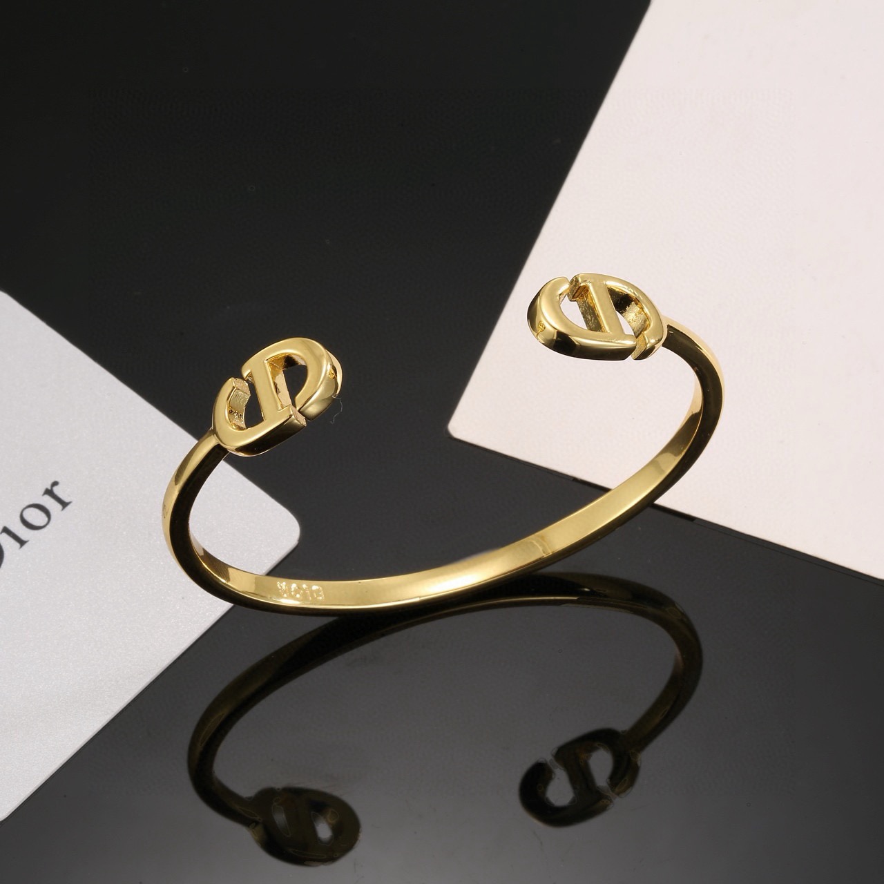 Dior CD Logo Open Cuff bracelet Gold-tone metal no accent stones One Size standard open cuff inner diameter 6cm