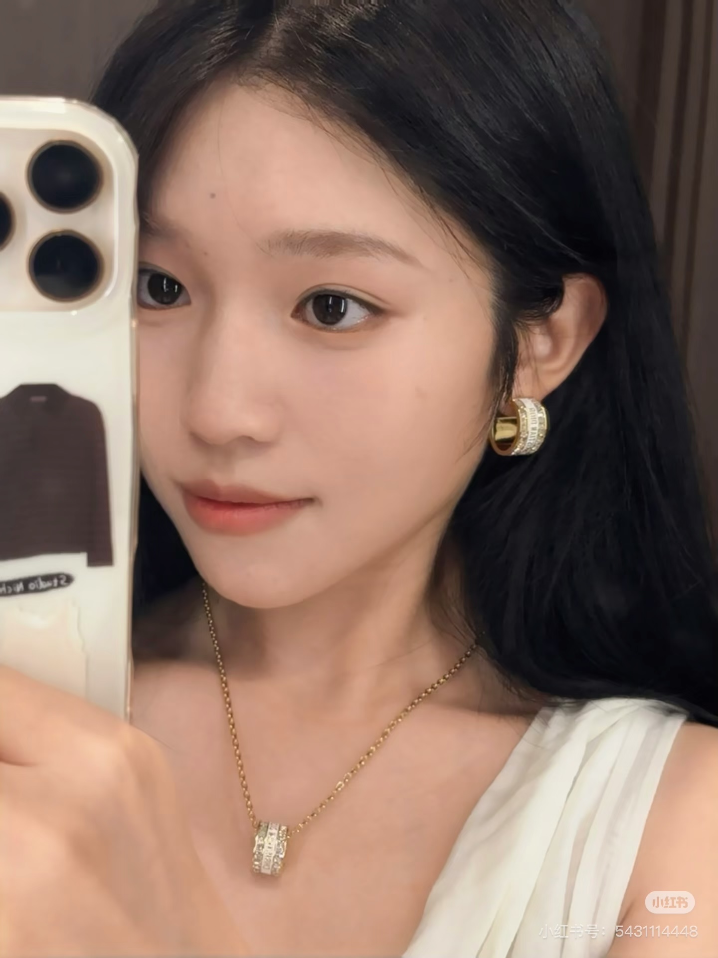 Dior Christian Dior Code Hoop Earrings earrings Gold-tone metal with clear crystal accents available in white enamel and black enamel variants 1 5cm outer diameter