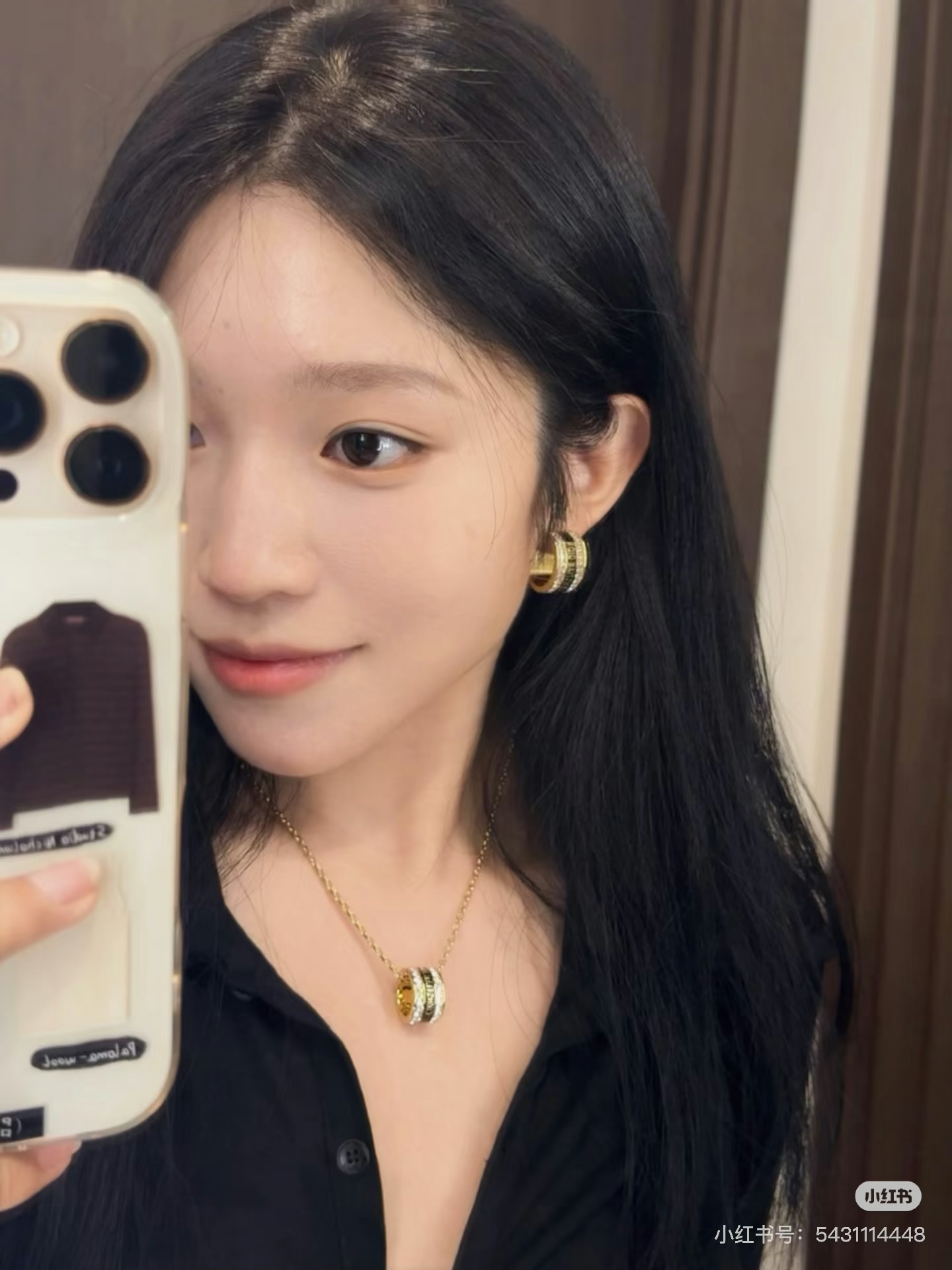 Dior Christian Dior Code Hoop Earrings earrings Gold-tone metal with clear crystal accents available in white enamel and black enamel variants 1 5cm outer diameter