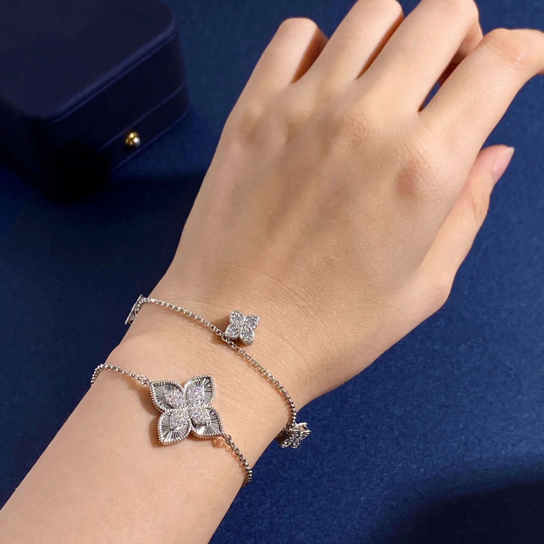 Bracciale Roberto Coin Love in Verona in oro giallo con accenti di diamanti trasparenti 18 cm