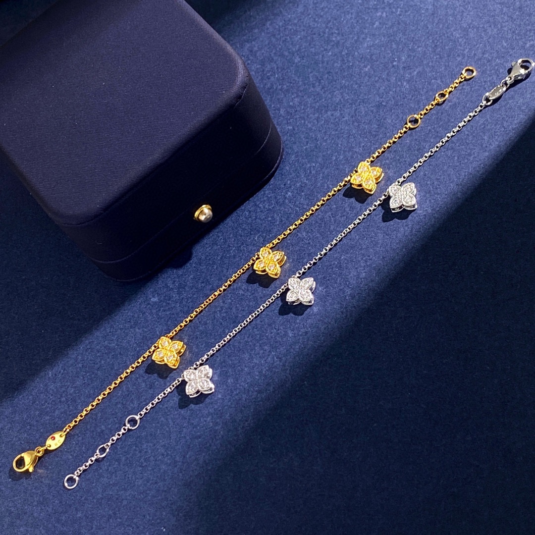Bracciale Roberto Coin Love in Verona in oro giallo con accenti di diamanti trasparenti 18 cm