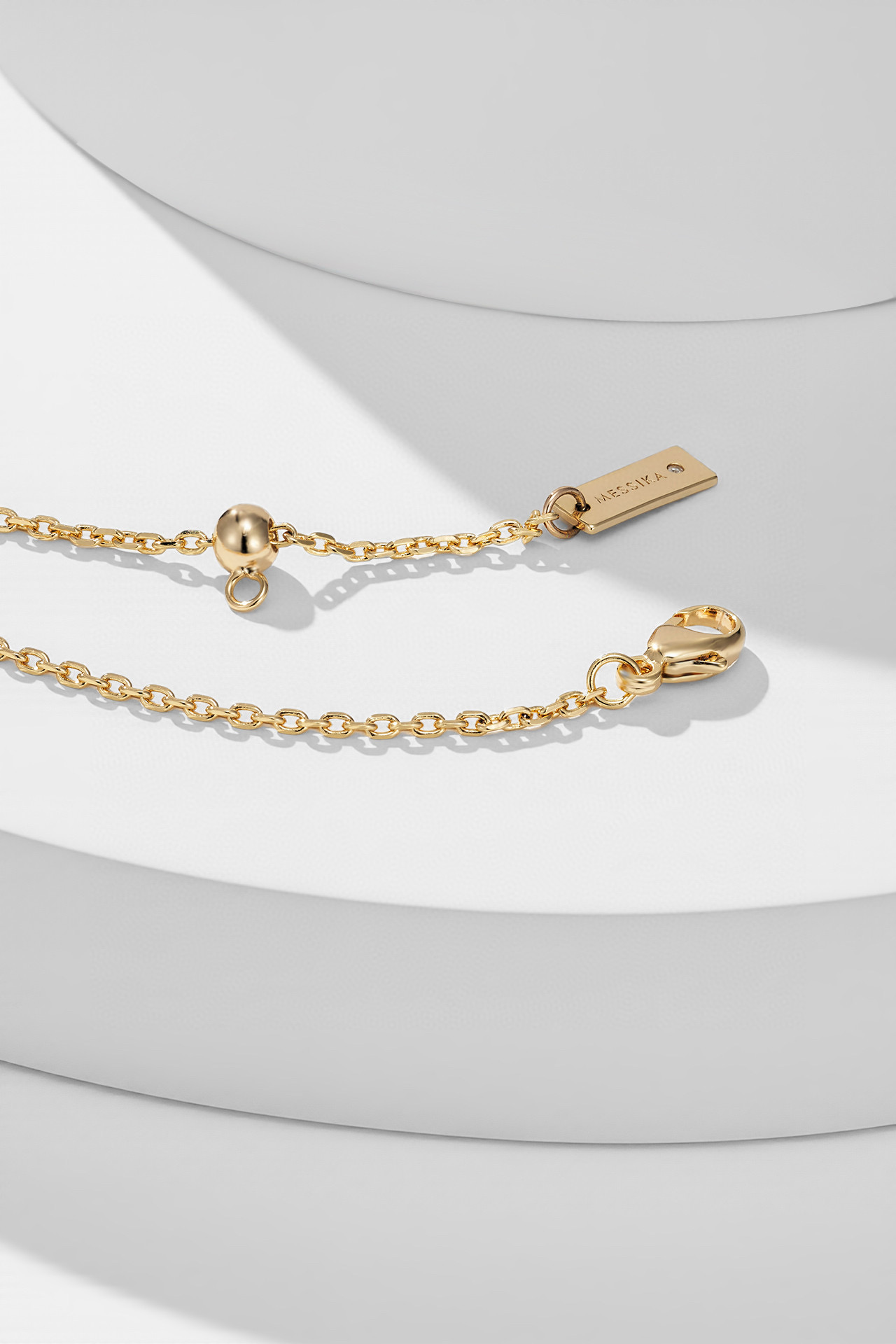 Messika Lucky Move necklace yellow gold clear diamond 45cm adjustable