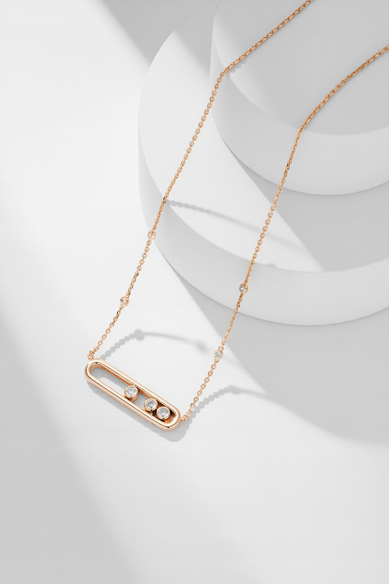 Messika Move Classique necklace 18k white gold diamond 45cm