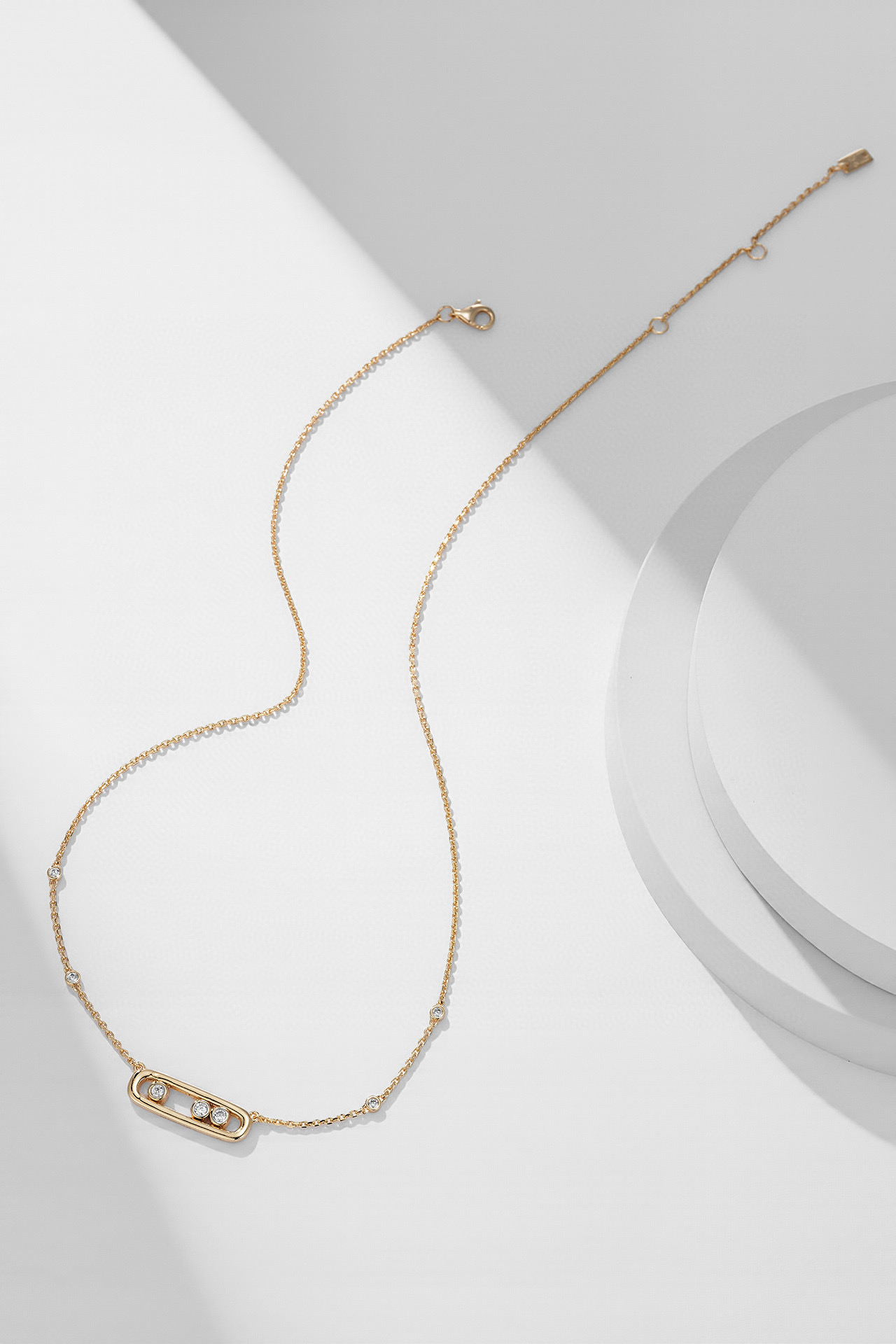 Messika Move Uno necklace 18k white gold diamond 45cm