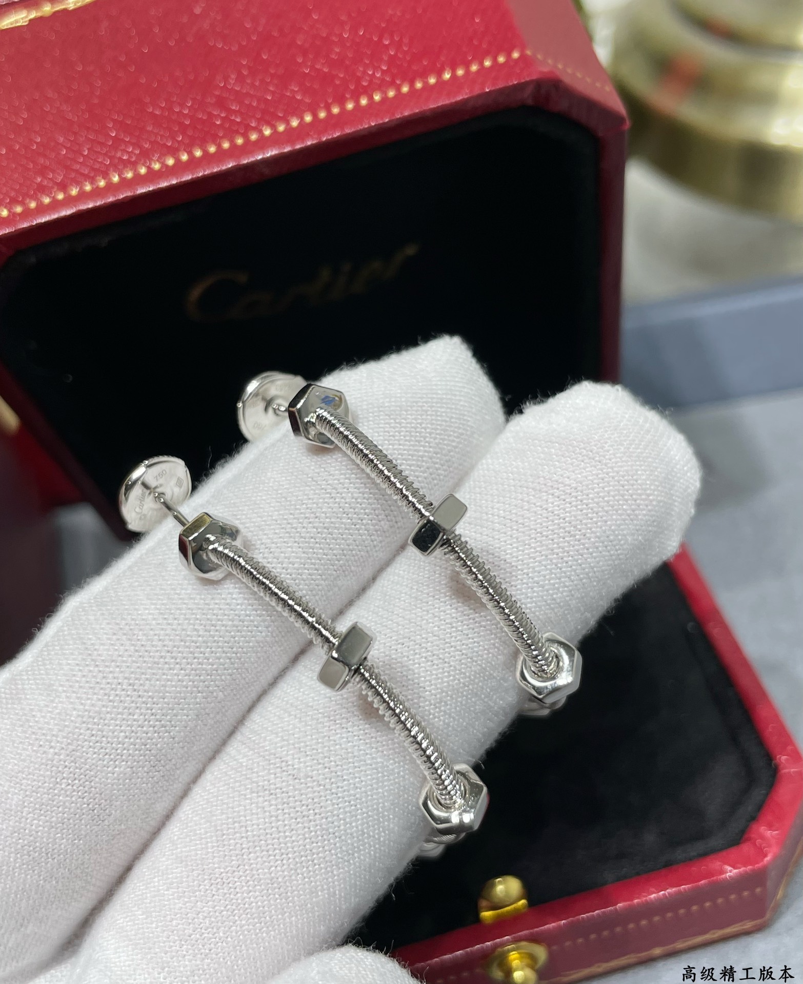 Cartier Ecrou de Cartier earrings 18K yellow gold 18K white gold 3 5cm hoop diameter