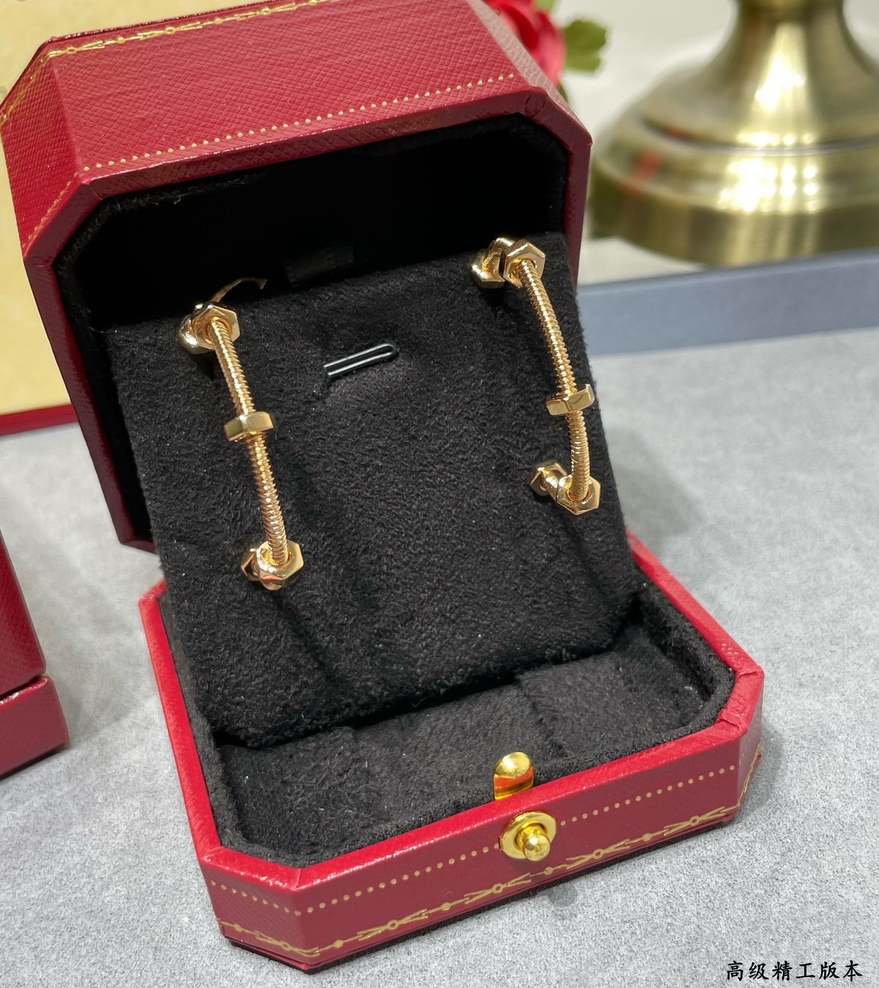 Cartier Ecrou de Cartier earrings 18K yellow gold 18K white gold 3 5cm hoop diameter