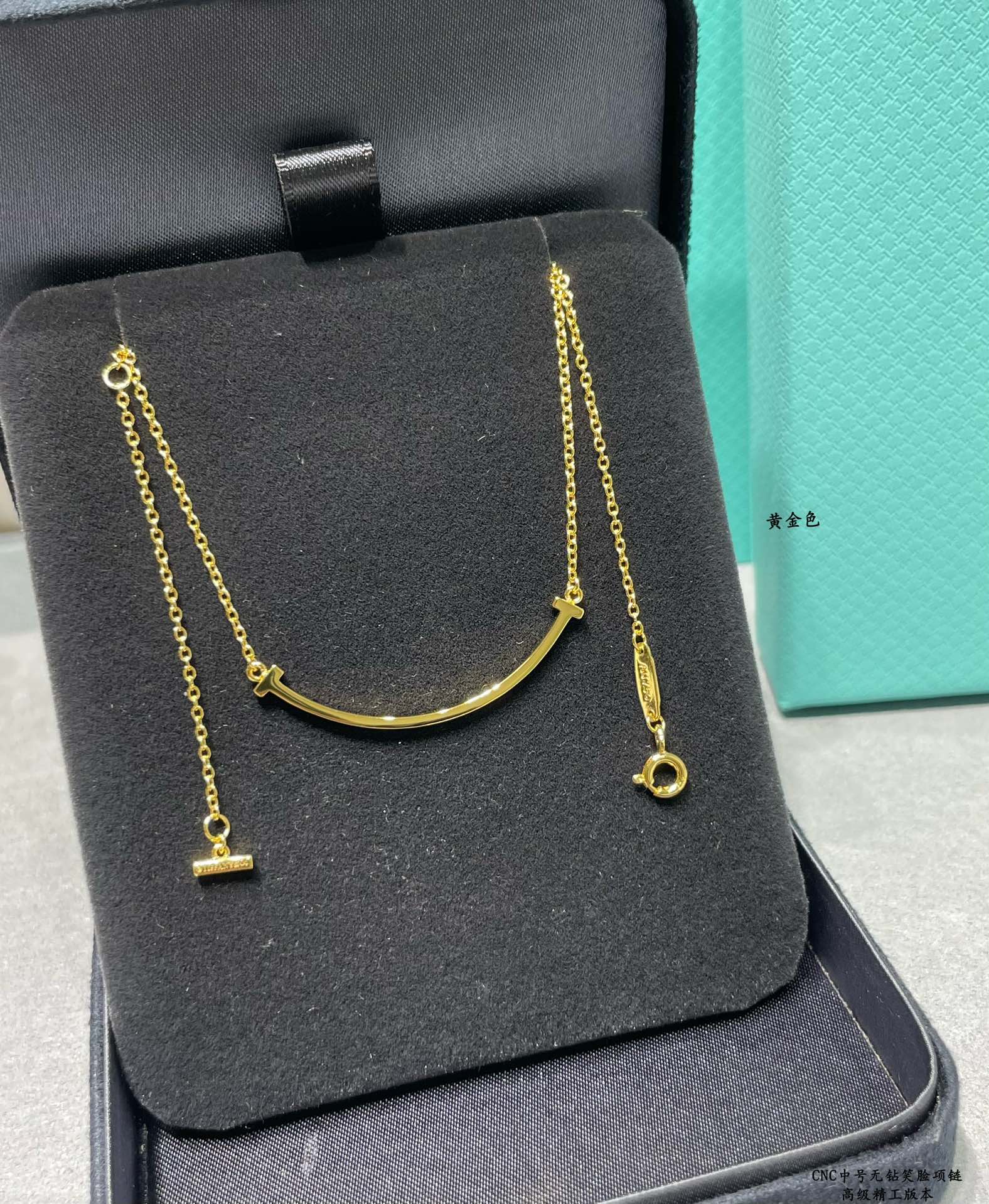 Tiffany T Smile necklace 18K white gold 18K yellow gold no gemstones 40-45cm adjustable