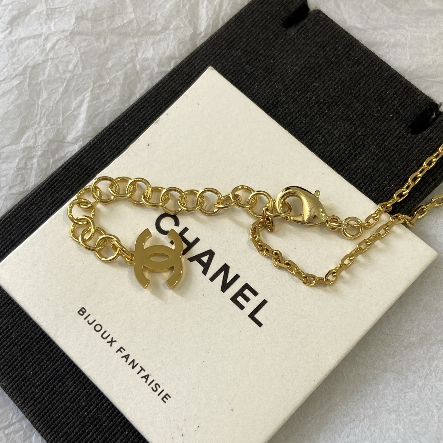 Chanel CC Star Pendant Necklace necklace Gold-tone metal navy blue enamel clear crystal accents 42cm with 5cm extender