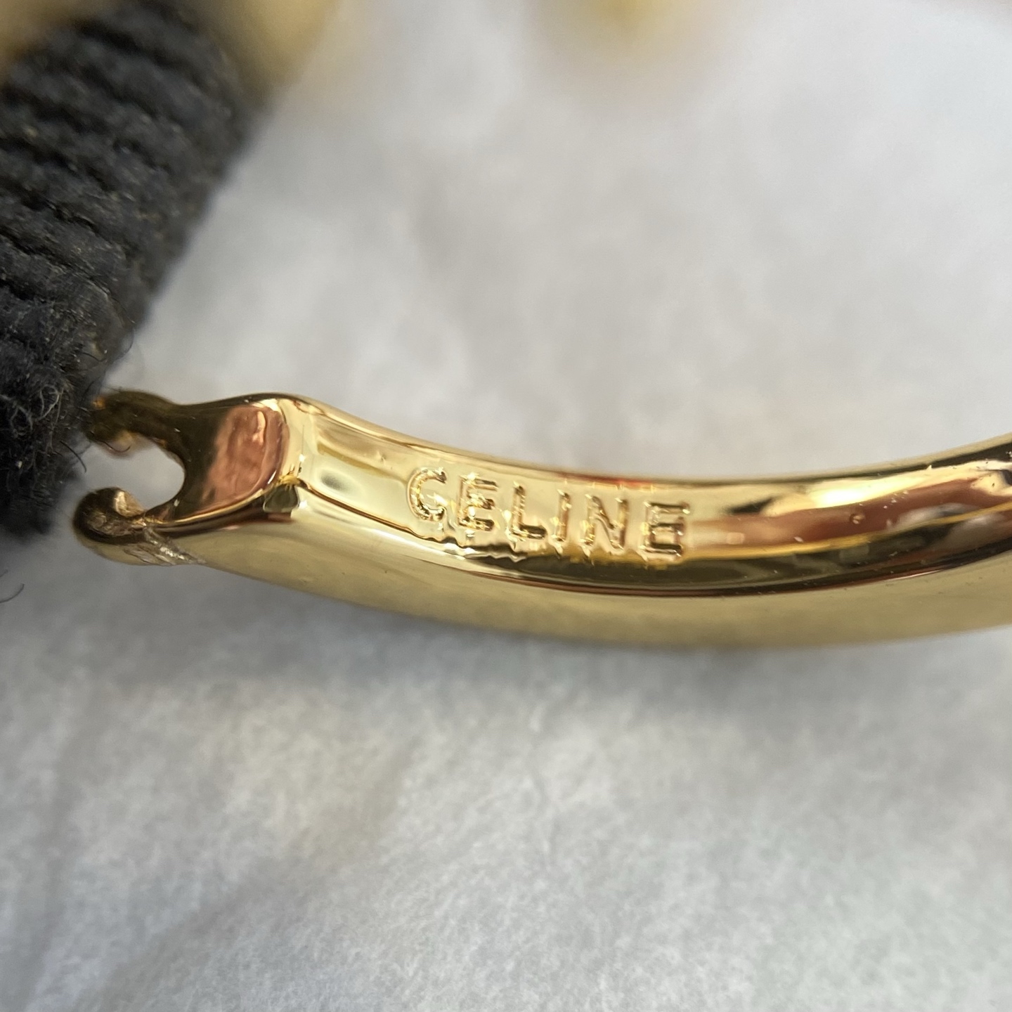 Celine Triomphe Enamel Hoop Earrings earrings gold-tone metal with white enamel 1 5cm diameter